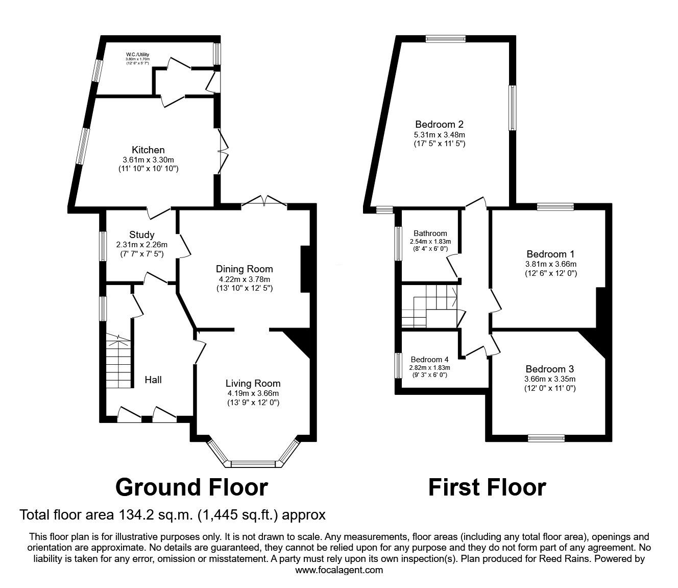 Floorplan of 4 bedroom Semi Detached House for sale, Ashfield Road, Birkby, Huddersfield, West Yorkshire, HD2