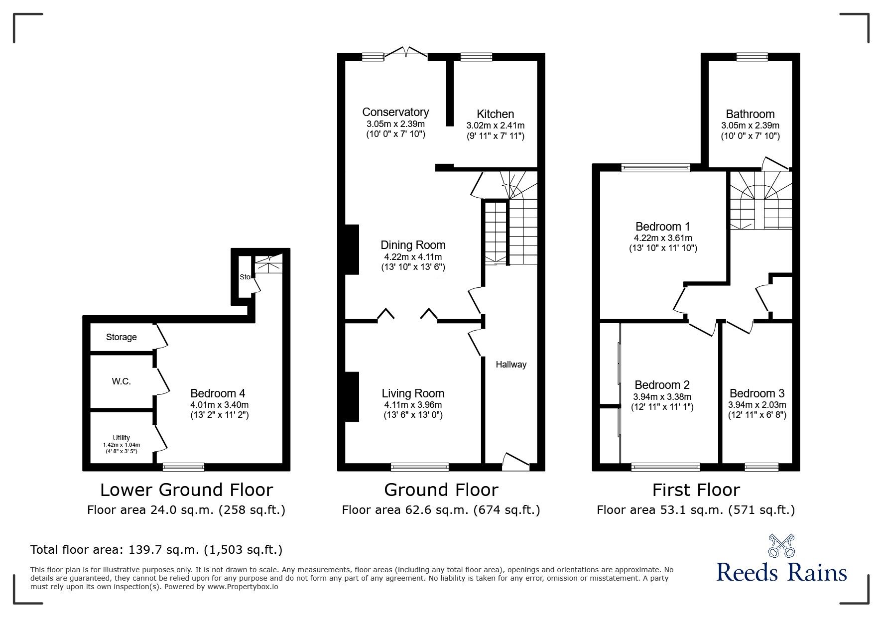 Floorplan of 4 bedroom Mid Terrace House to rent, James Street, Holywell Green, West Yorkshire, HX4