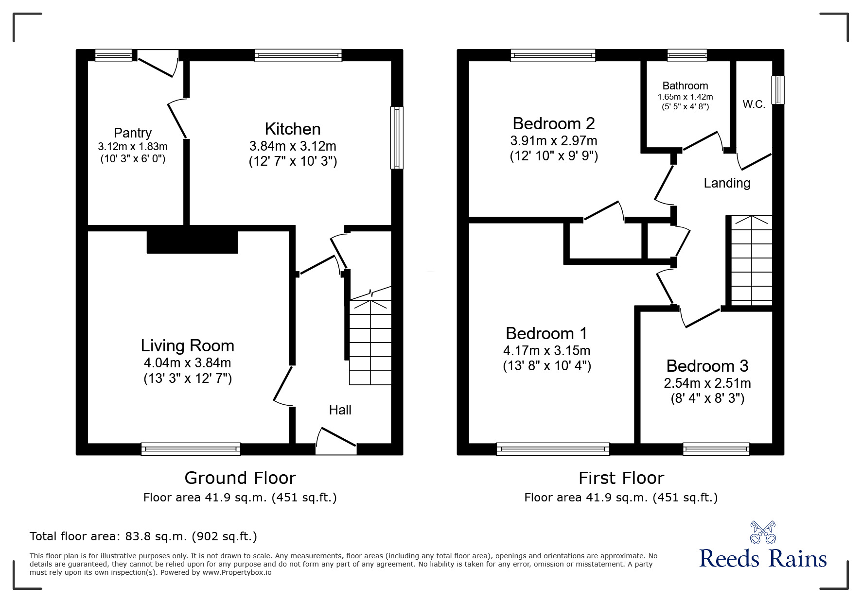 Floorplan of 3 bedroom Semi Detached House for sale, Gisbourne Road, Bradley, Huddersfield, West Yorkshire, HD2