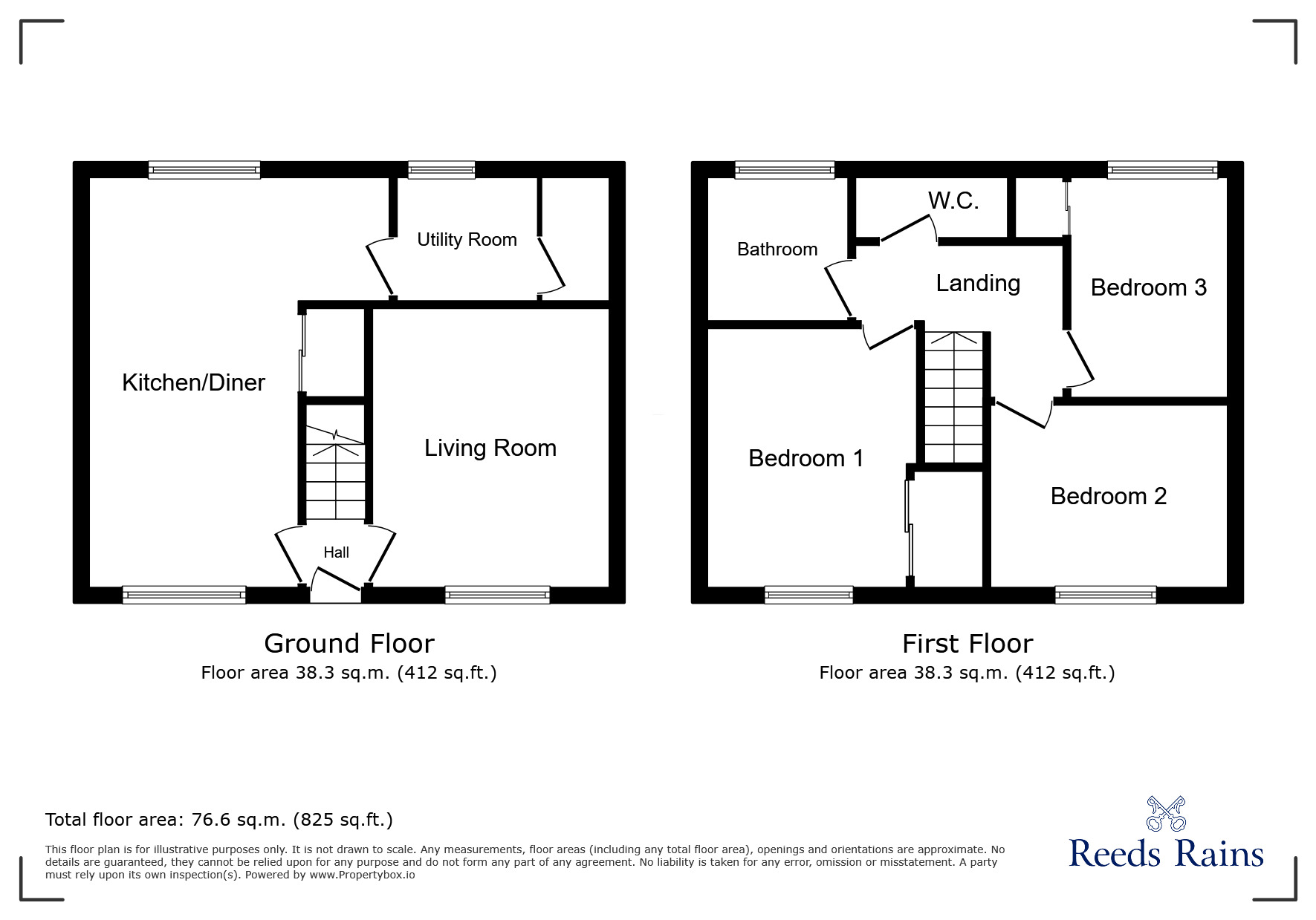 Floorplan of 3 bedroom Semi Detached House to rent, Roundway, Honley, West Yorkshire, HD9