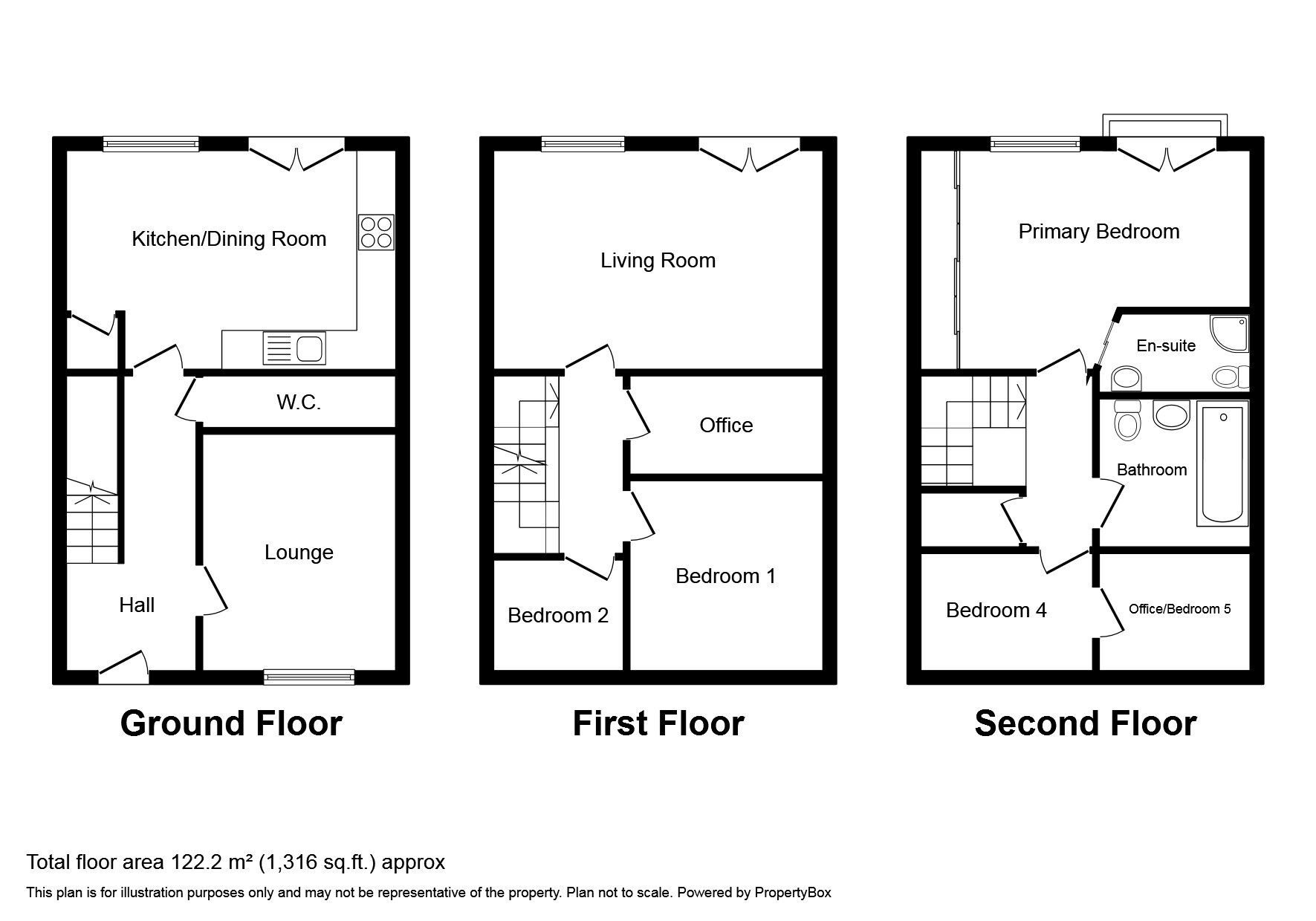 Floorplan of 4 bedroom End Terrace House for sale, Birkhead Close, Kirkburton, West Yorkshire, HD8
