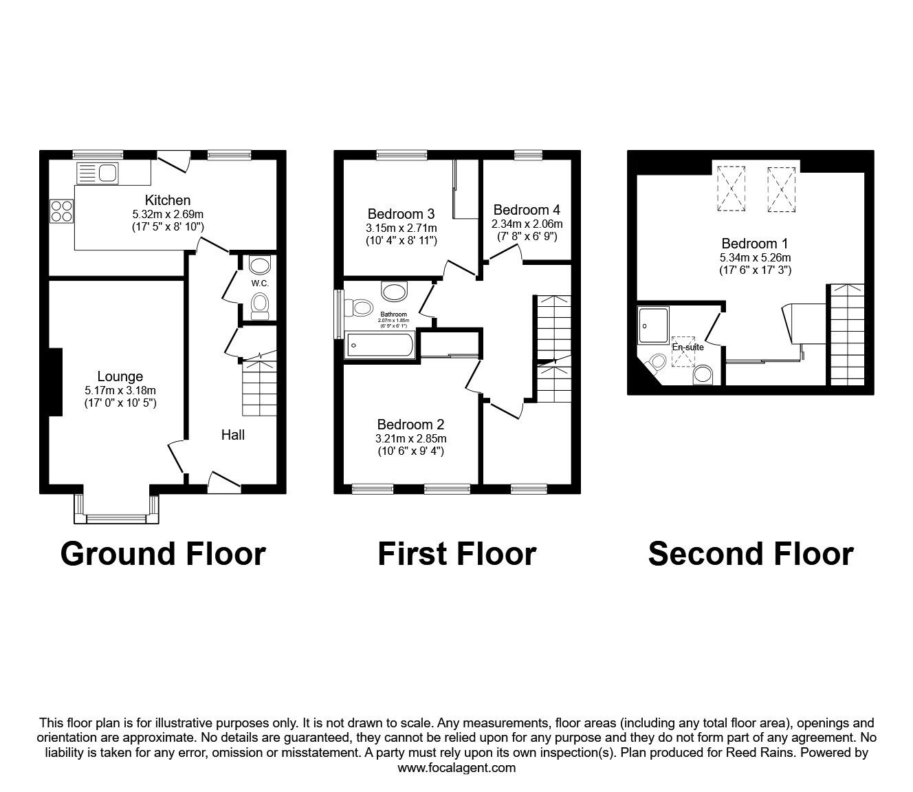 Floorplan of 4 bedroom Detached House for sale, Honey Hall Ing, Ferndale, Huddersfield, West Yorkshire, HD2