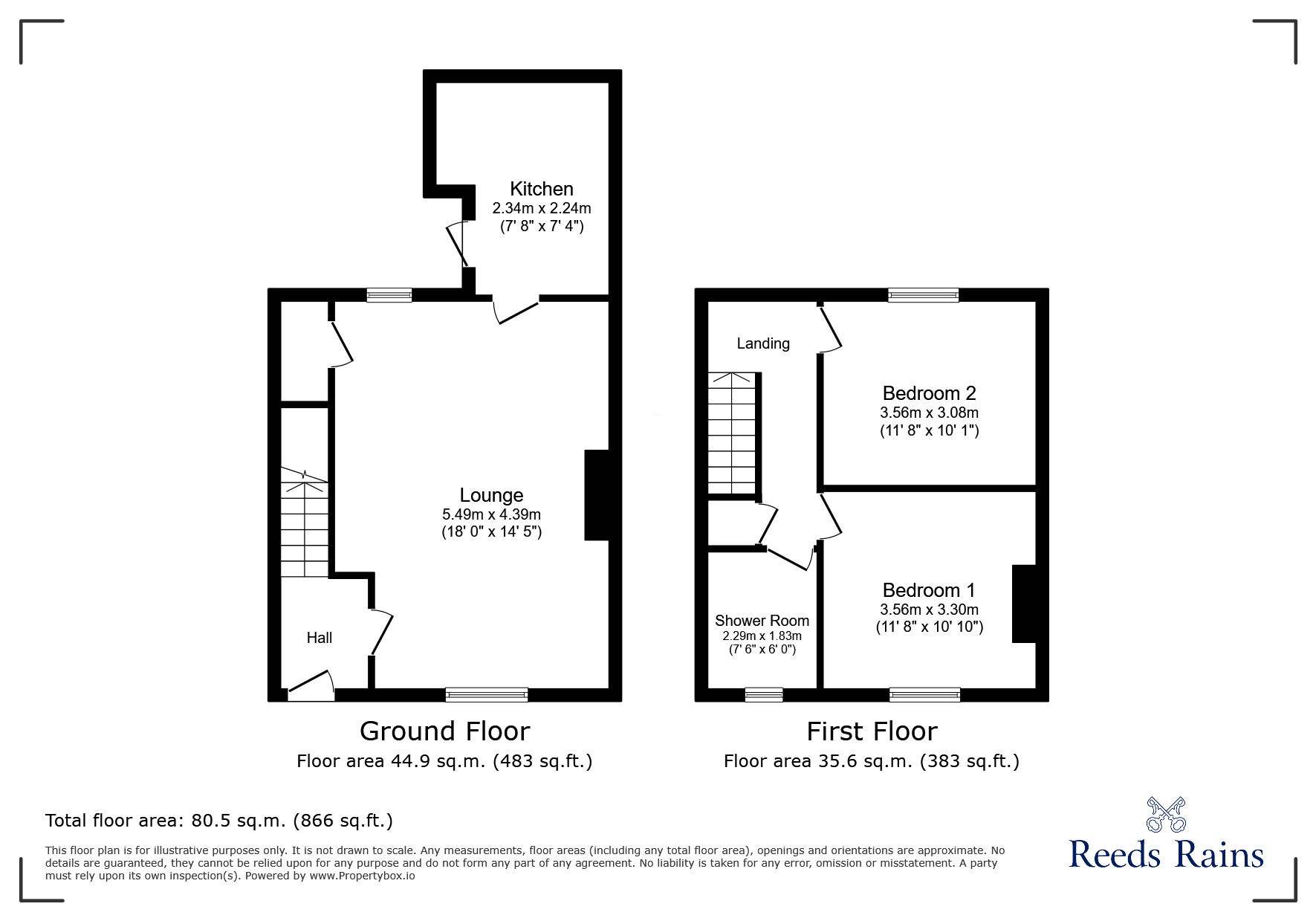 Floorplan of 2 bedroom Mid Terrace House for sale, Wooldale Road, Wooldale, Holmfirth, West Yorkshire, HD9