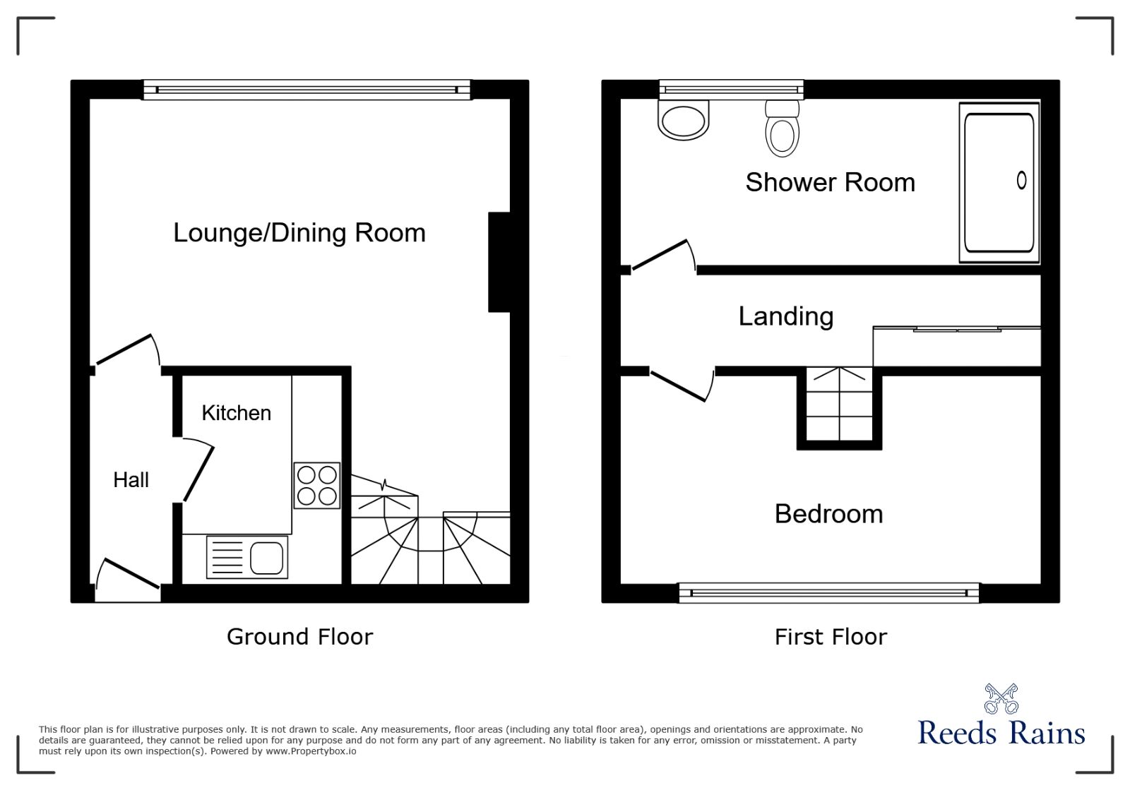 Floorplan of 1 bedroom Mid Terrace House to rent, Manchester Road, Linthwaite, West Yorkshire, HD7