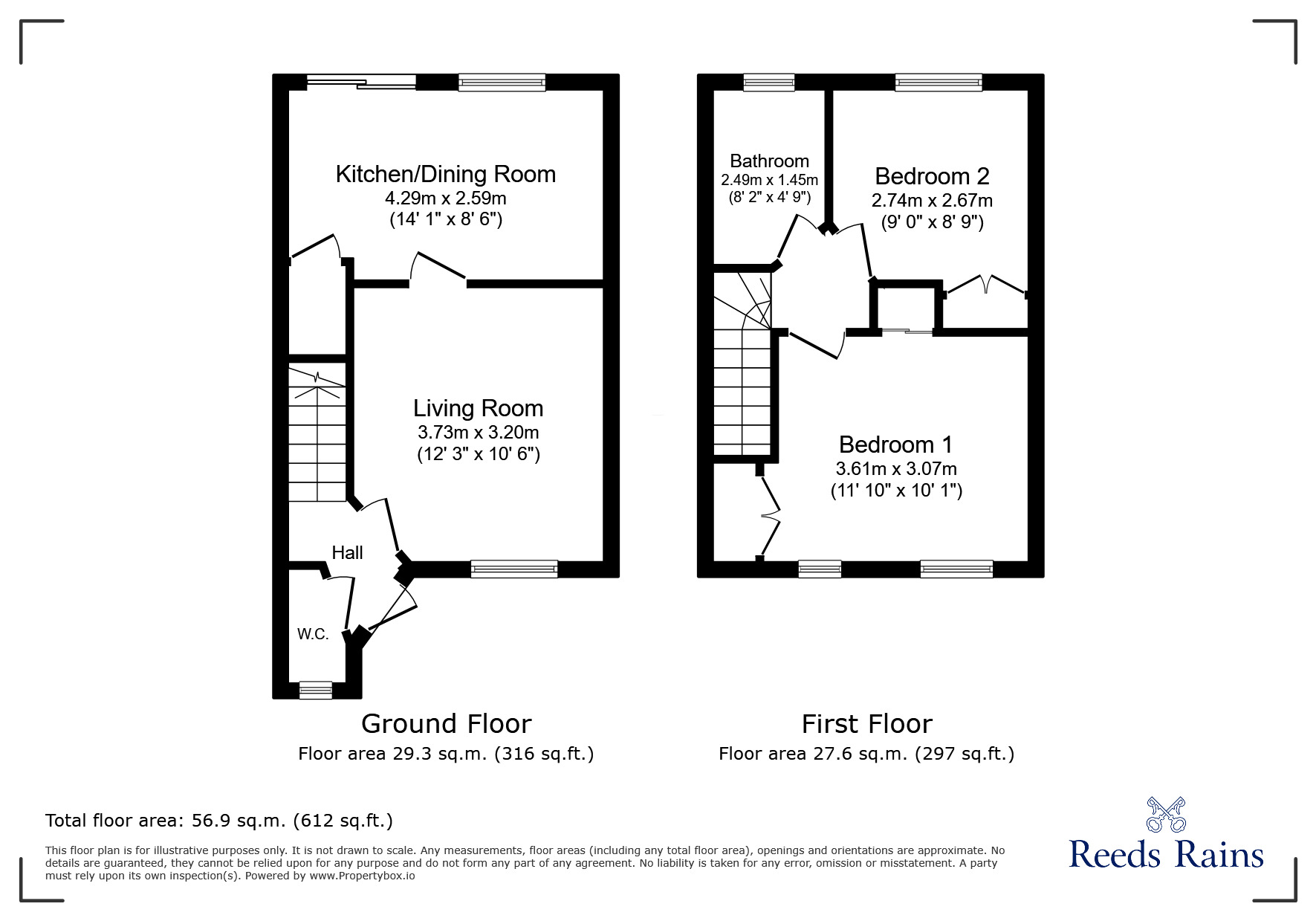 Floorplan of 2 bedroom Mid Terrace House for sale, Coppice Drive, Netherton, West Yorkshire, HD4