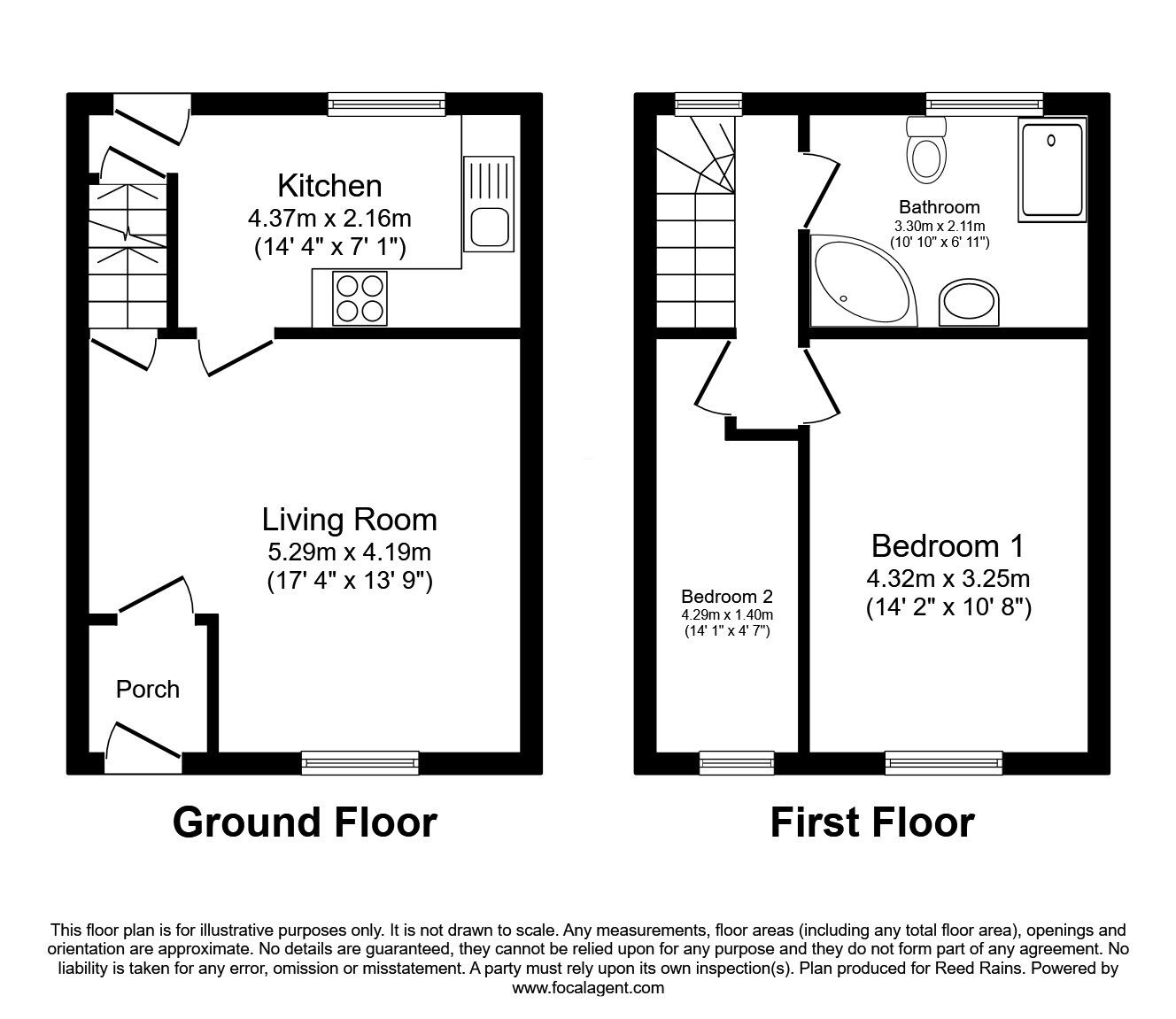 Floorplan of 2 bedroom Mid Terrace House for sale, Mount Pleasant Street, Dalton, Huddersfield, West Yorkshire, HD5