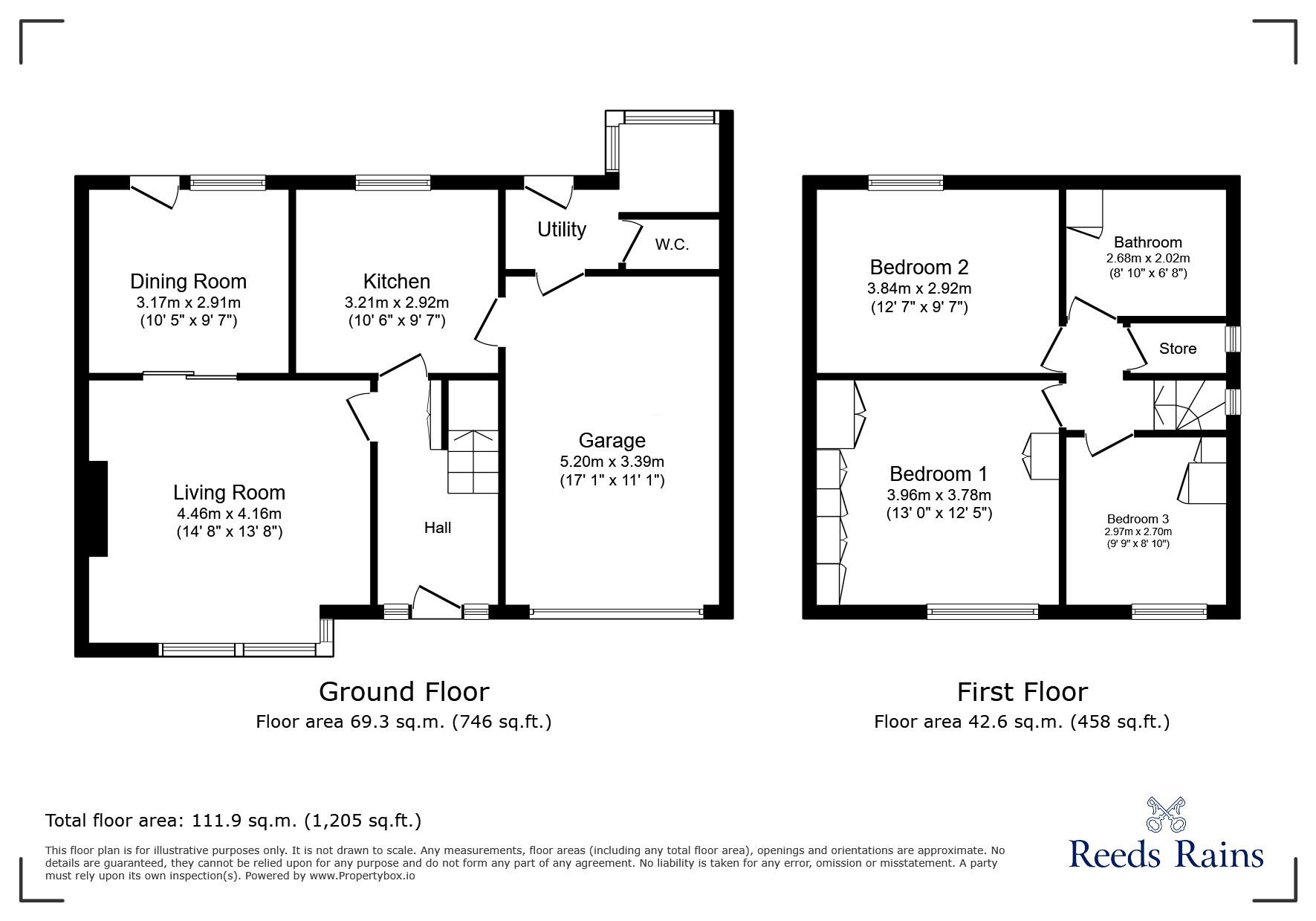 Floorplan of 3 bedroom Semi Detached House to rent, Springwood Hall Gardens, Huddersfield, West Yorkshire, HD1