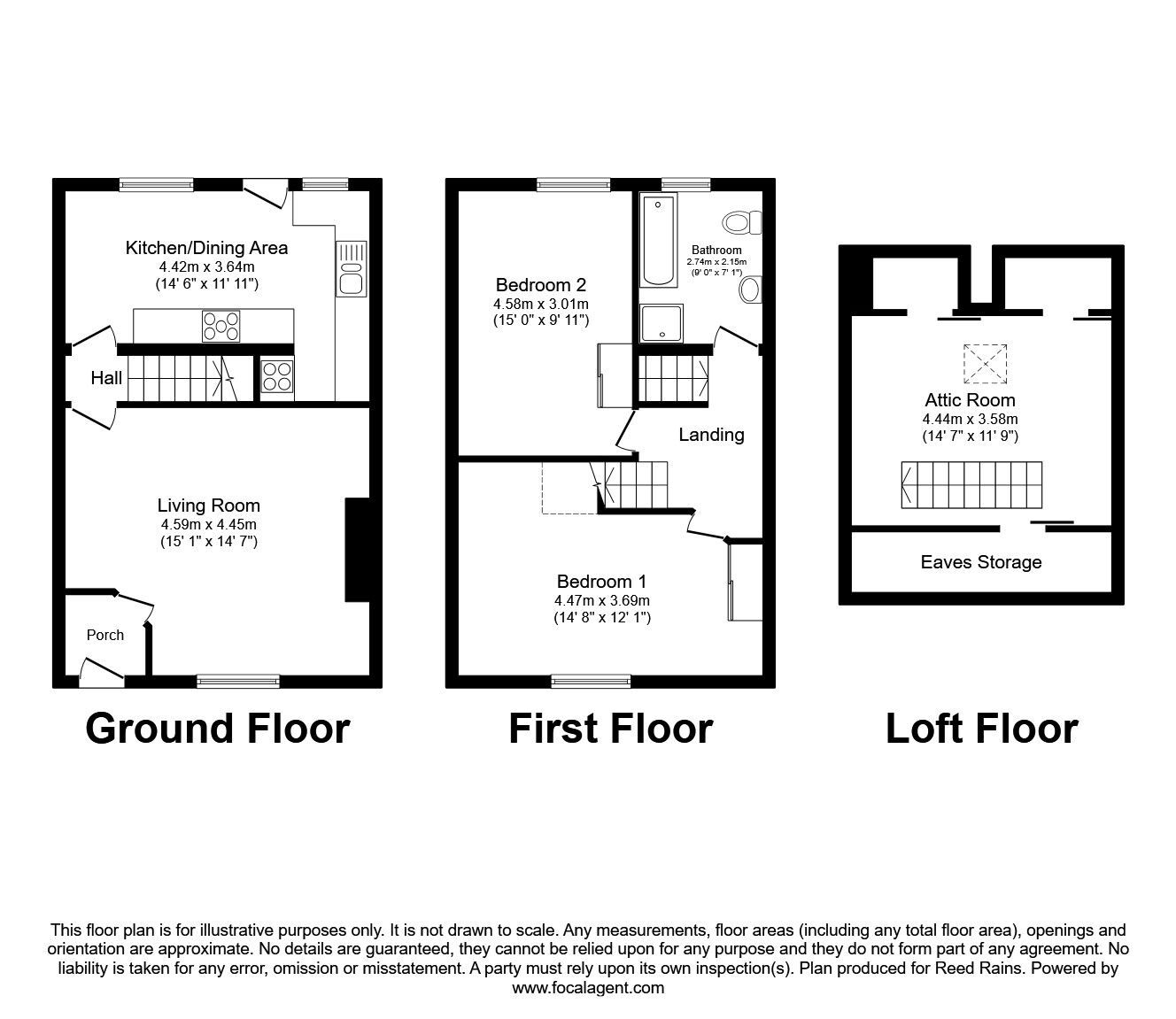 Floorplan of 2 bedroom Mid Terrace House for sale, Bradford Road, Brighouse, West Yorkshire, HD6