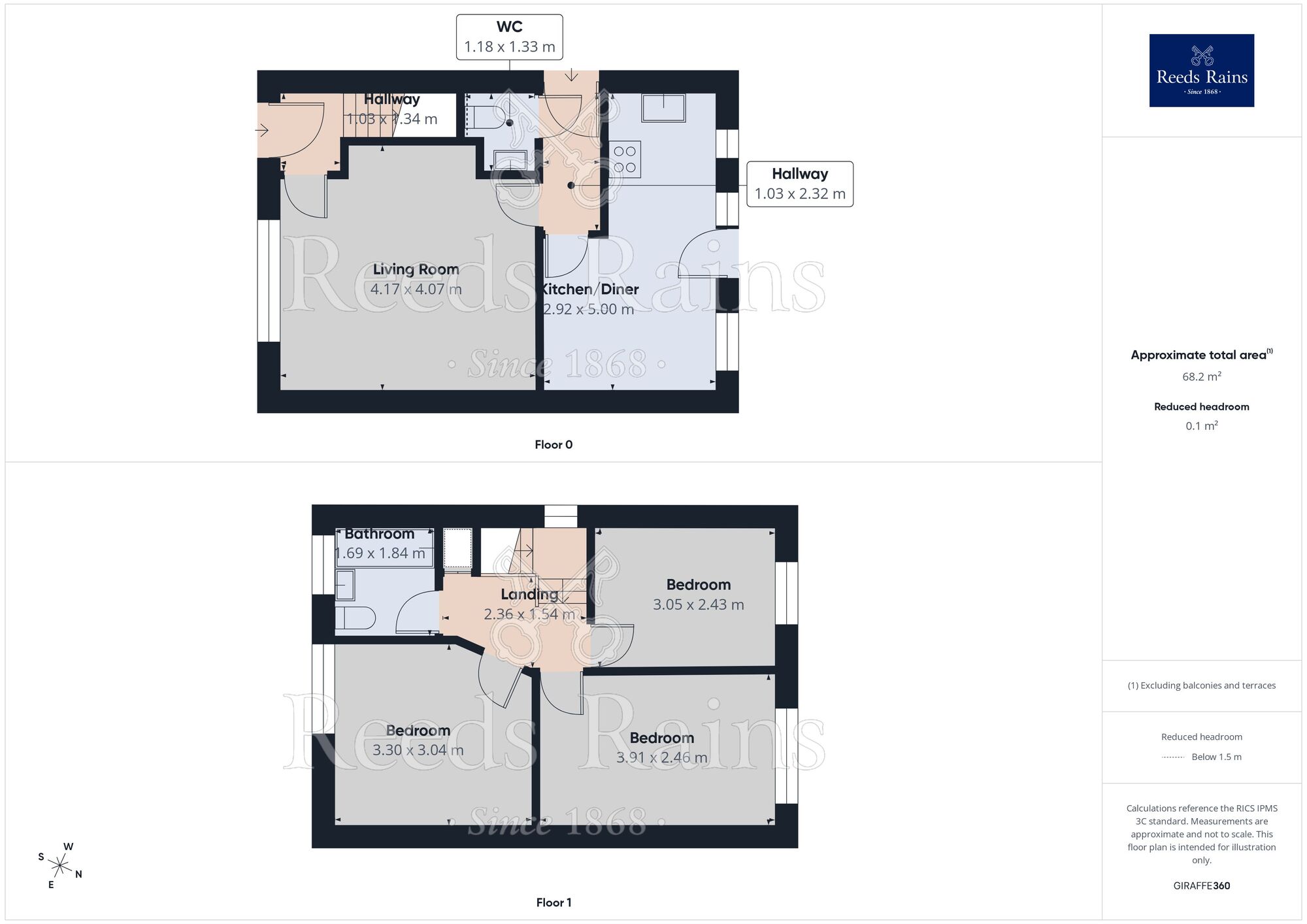 Floorplan of 3 bedroom End Terrace House for sale, Walpole Road, Huddersfield, West Yorkshire, HD4