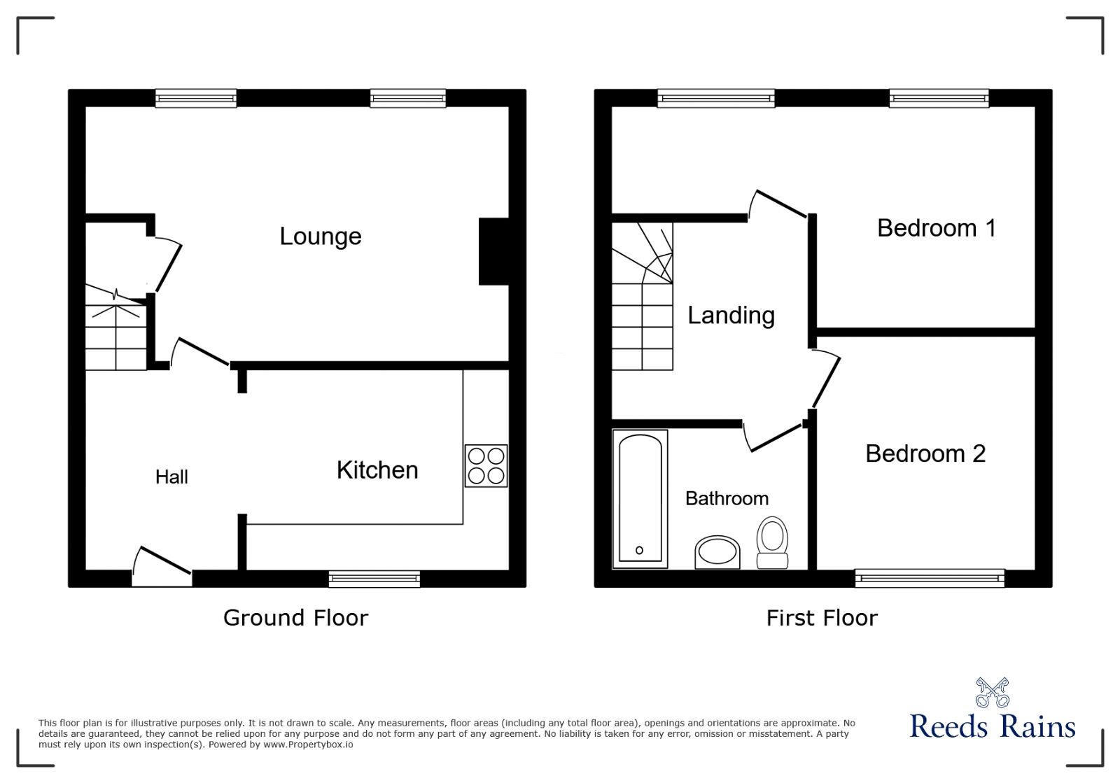 Floorplan of 2 bedroom End Terrace House to rent, Manchester Road, Linthwaite, West Yorkshire, HD7