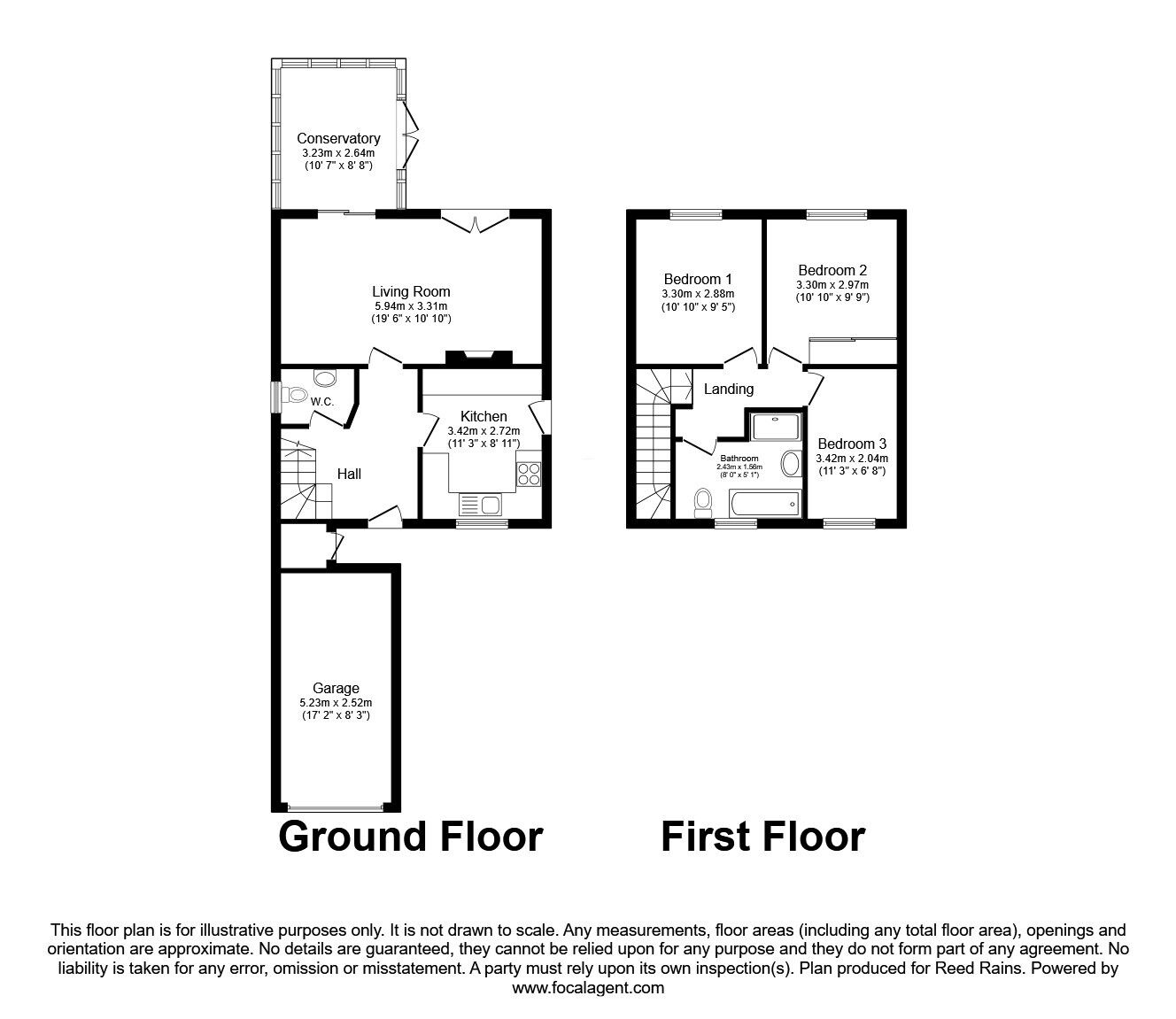 Floorplan of 3 bedroom Detached House for sale, Croft Gardens, Birkby, Huddersfield, West Yorkshire, HD2