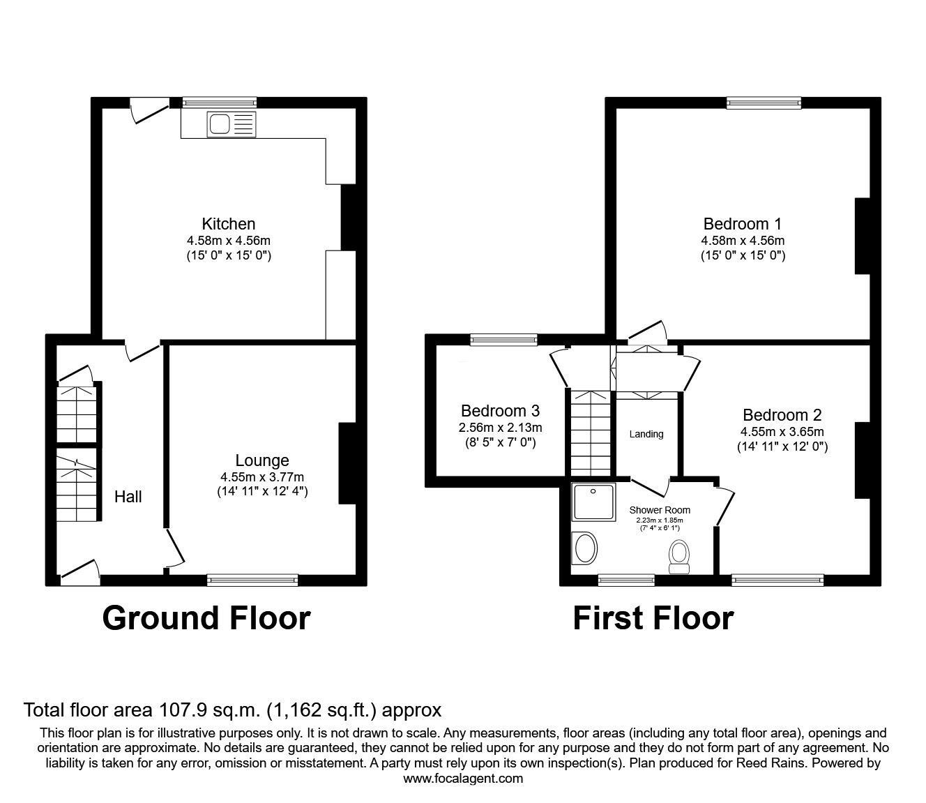 Floorplan of 3 bedroom Mid Terrace House for sale, Spring Street, Huddersfield, West Yorkshire, HD1