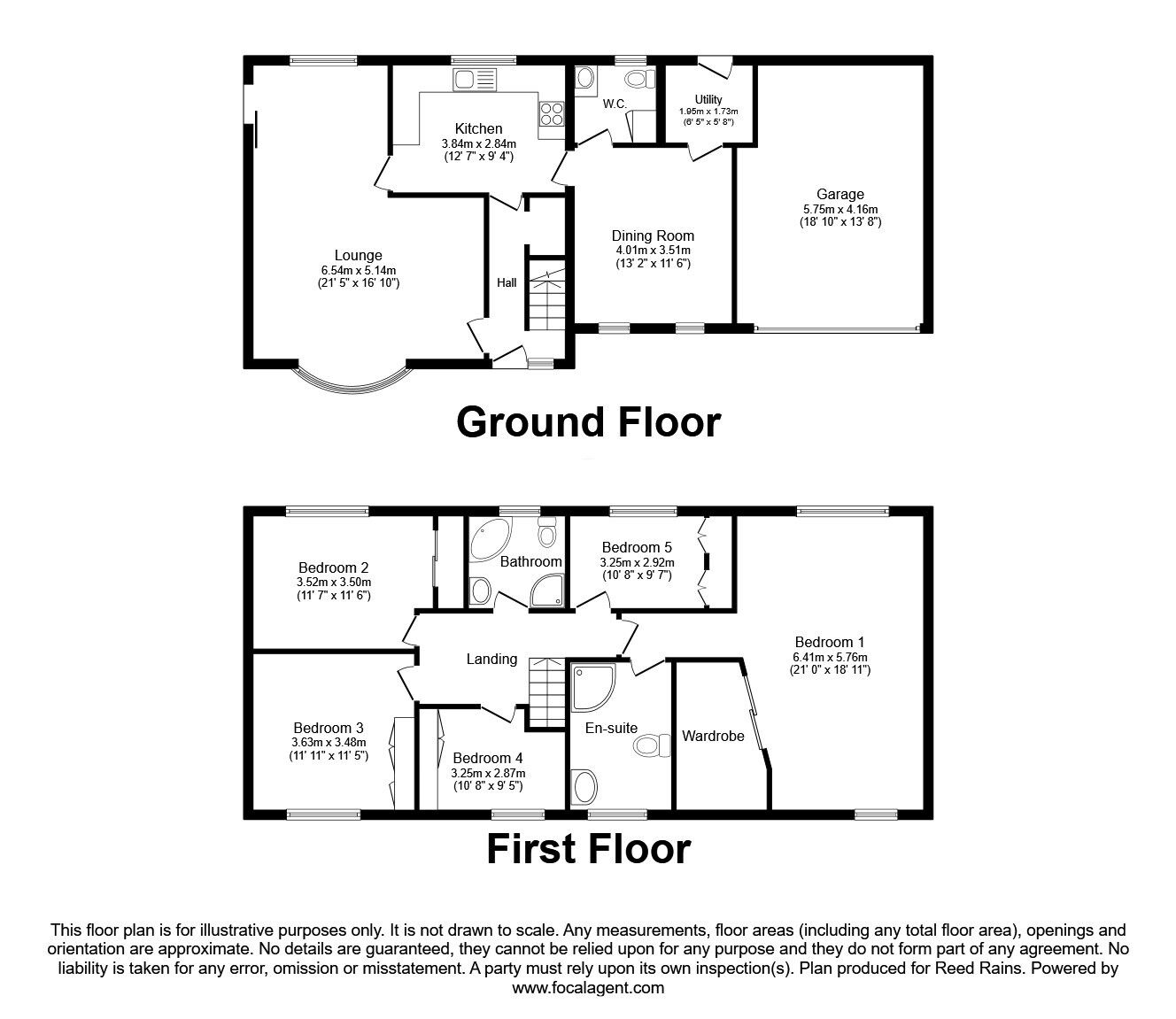 Floorplan of 5 bedroom Detached House for sale, Upper Clough, Linthwaite, West Yorkshire, HD7