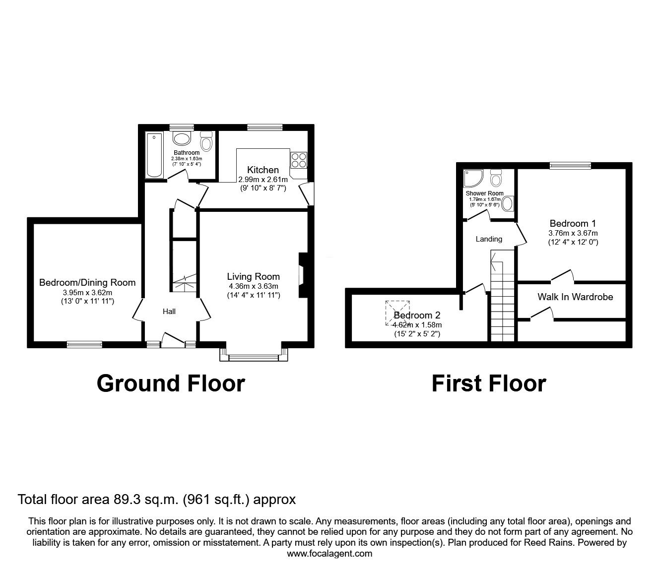Floorplan of 3 bedroom Semi Detached Bungalow for sale, Stratford Close, Golcar, West Yorkshire, HD7