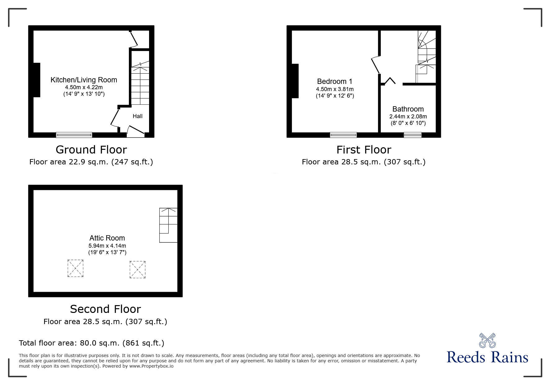 Floorplan of 1 bedroom Mid Terrace House for sale, Spring Street, Huddersfield, West Yorkshire, HD1