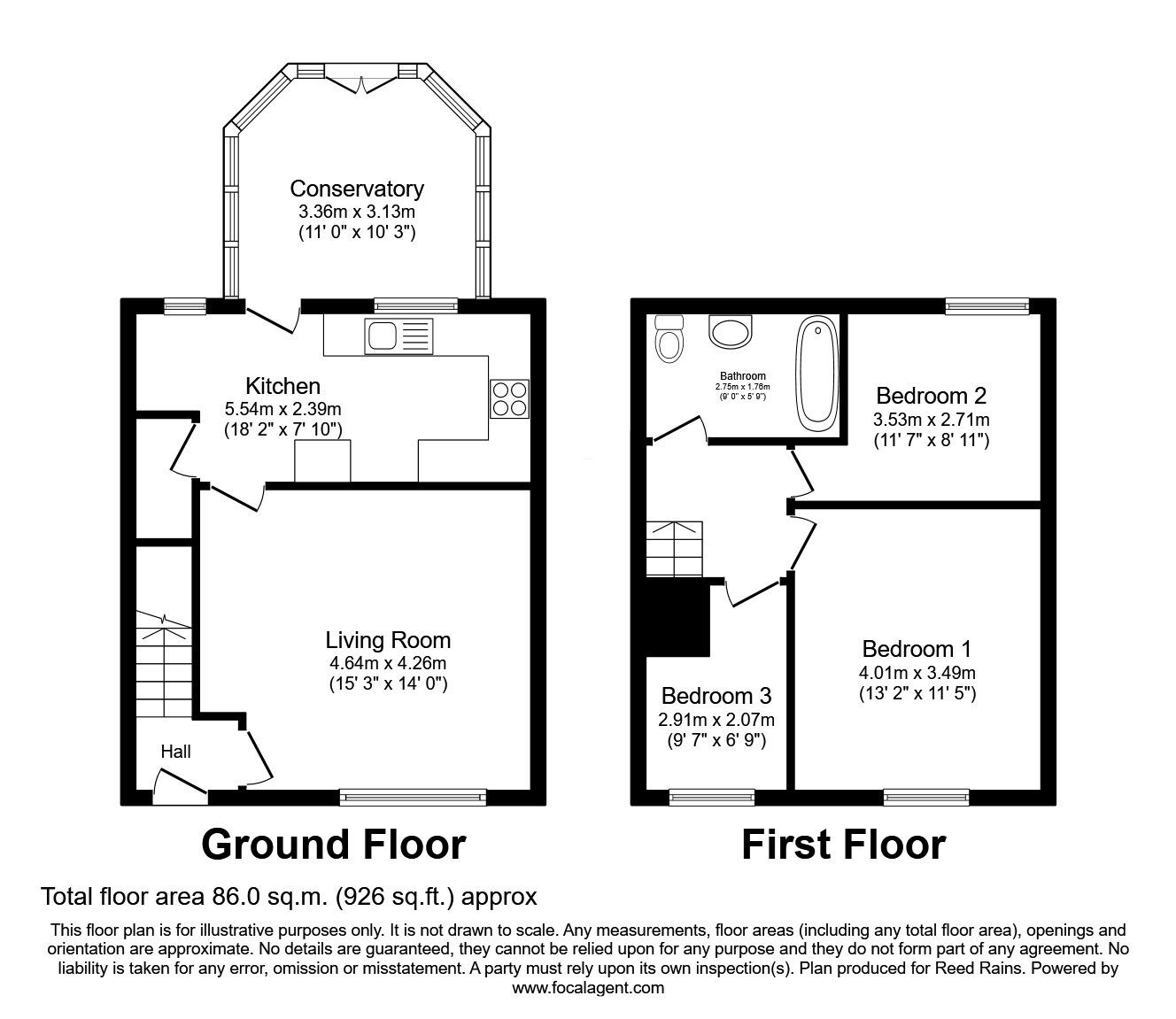 Floorplan of 3 bedroom Mid Terrace House for sale, Towngate, Newsome, Huddersfield, West Yorkshire, HD4