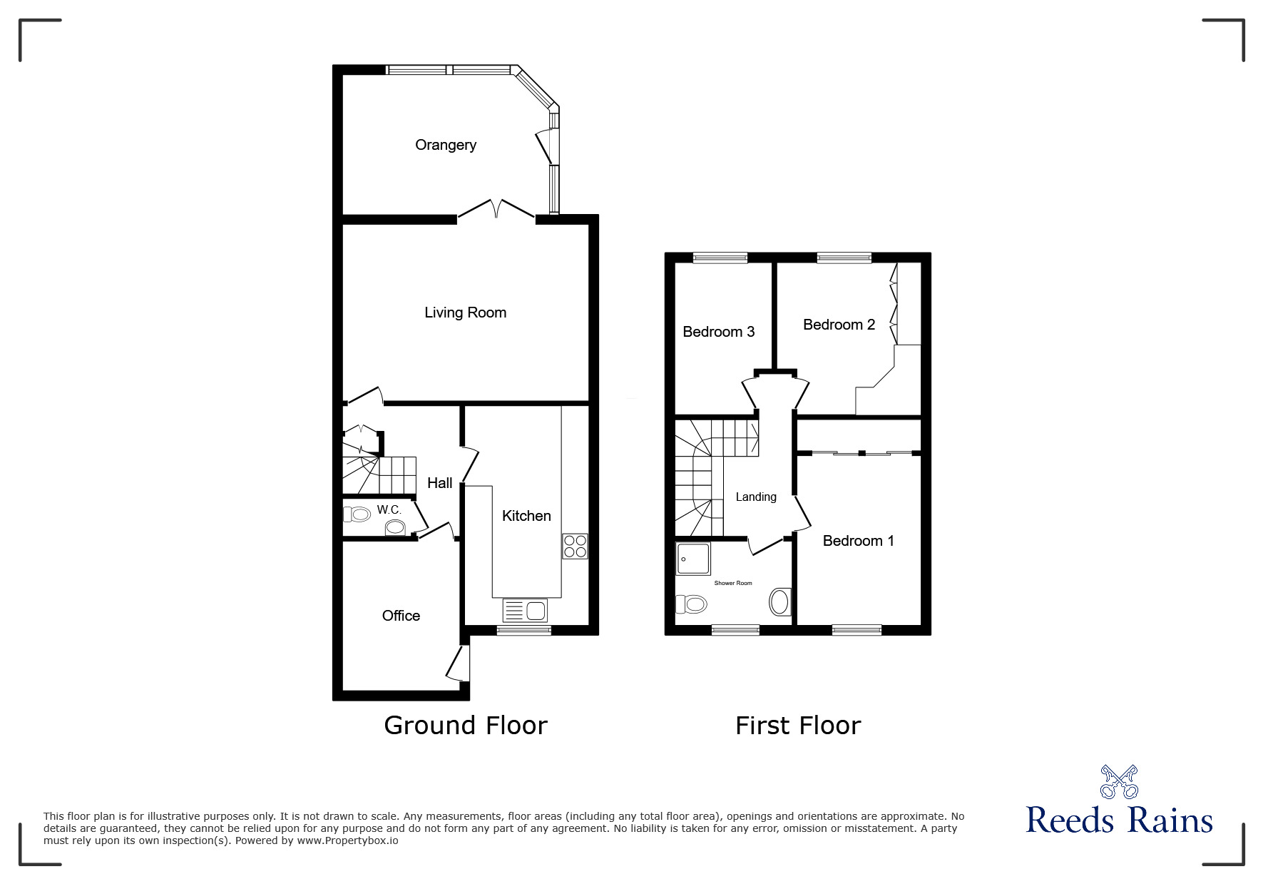 Floorplan of 3 bedroom Semi Detached House for sale, Warneford Road, Cowlersley, Huddersfield, West Yorkshire, HD4