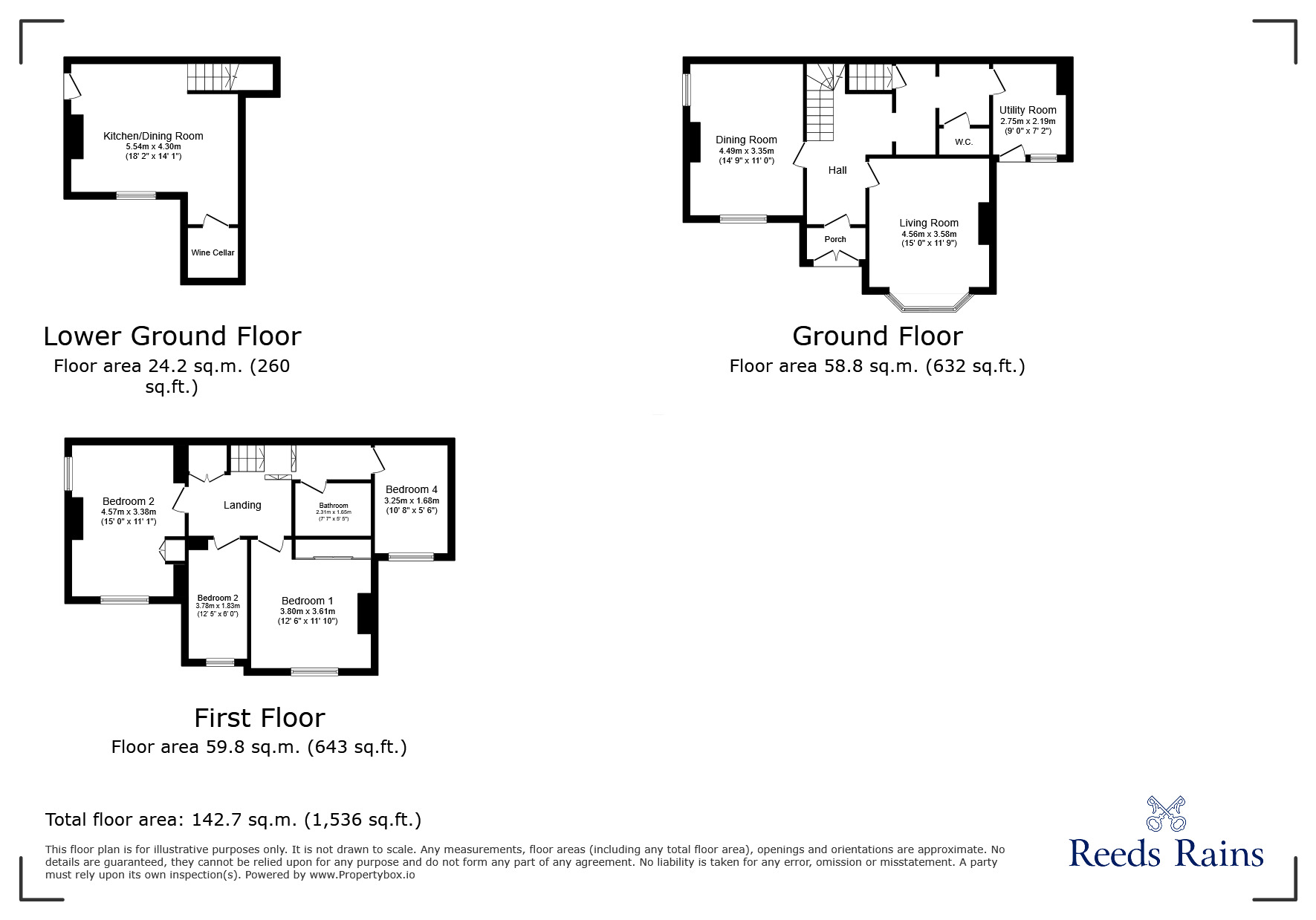 Floorplan of 4 bedroom  House to rent, New North Road, Huddersfield, West Yorkshire, HD1
