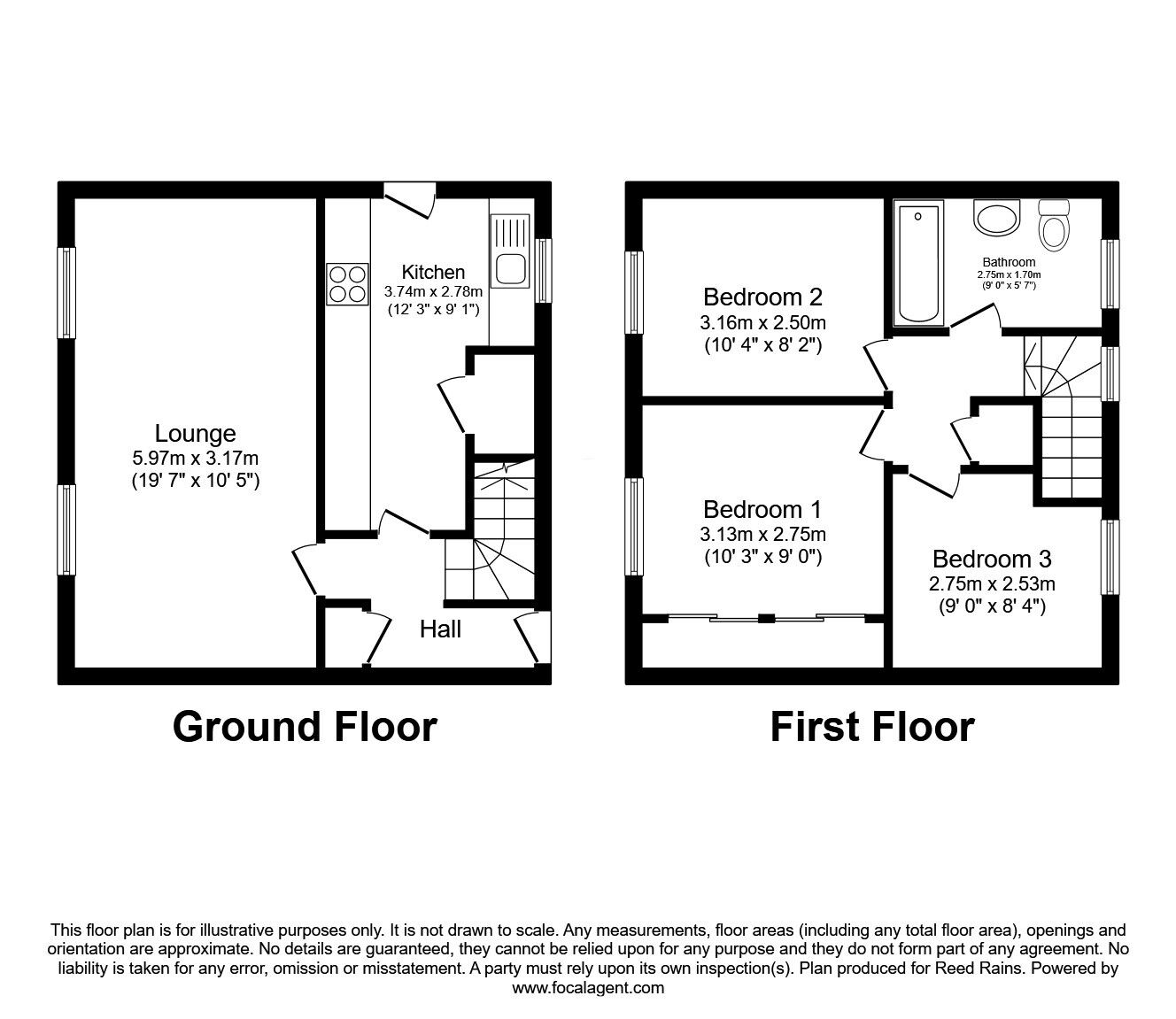 Floorplan of 3 bedroom Semi Detached House for sale, The Grange, Dalton, Huddersfield, West Yorkshire, HD5