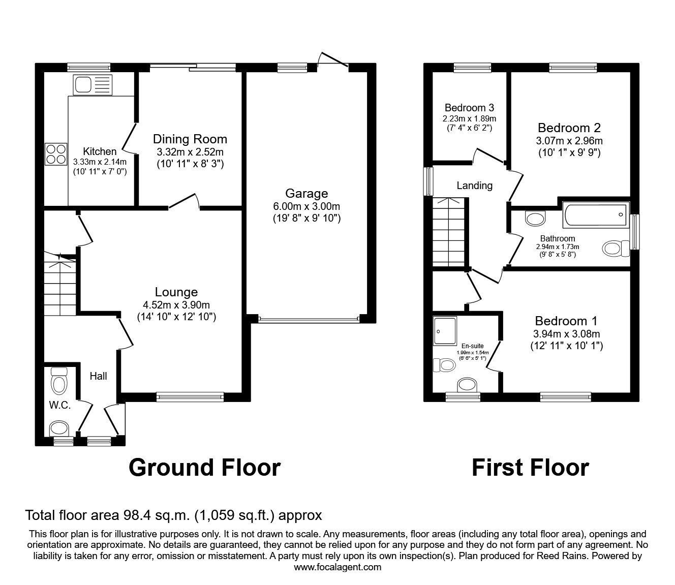 Floorplan of 3 bedroom Detached House for sale, Uplands, Birkby, Huddersfield, West Yorkshire, HD2