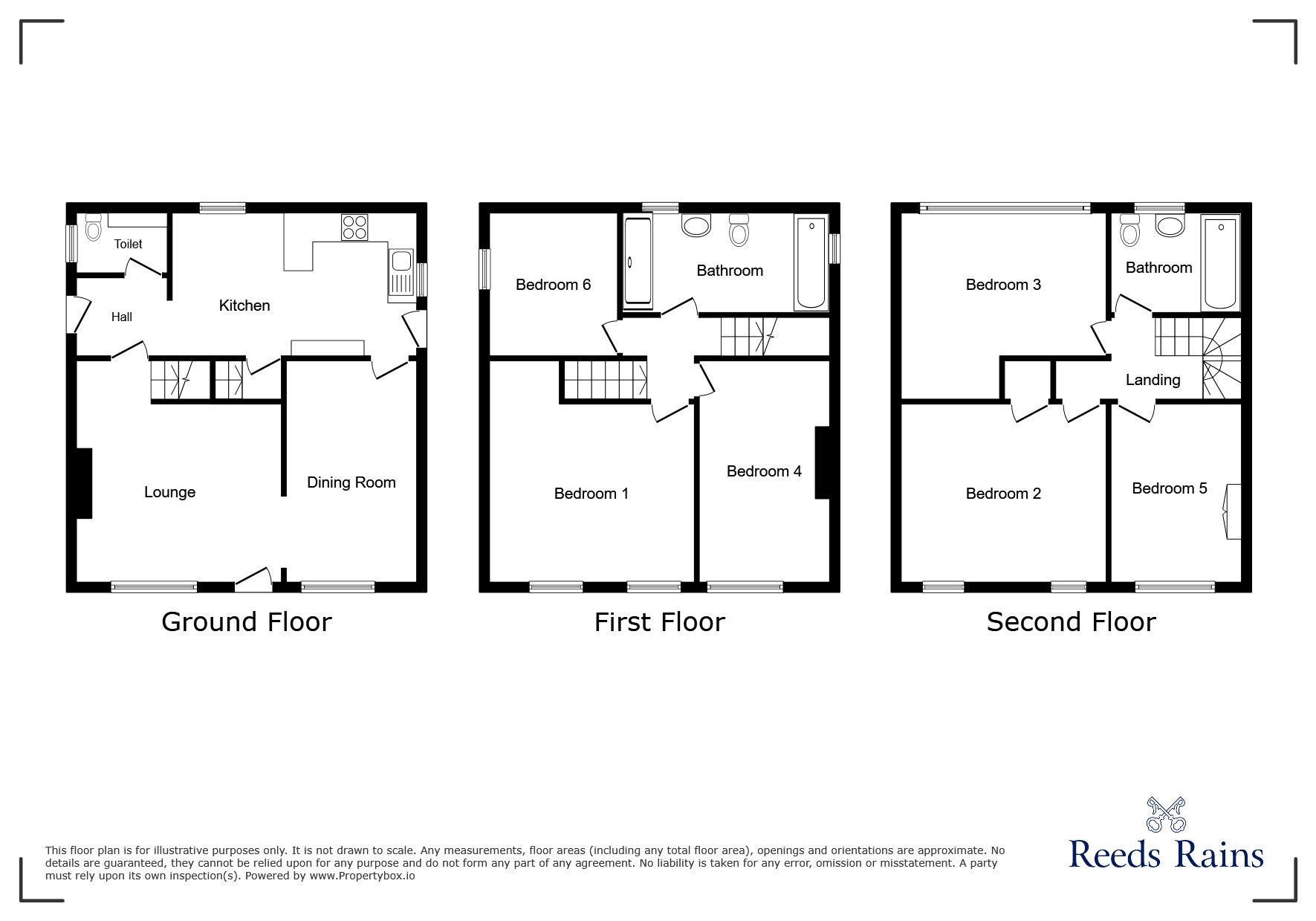 Floorplan of 6 bedroom End Terrace House for sale, Ballroyd Lane, Longwood, Huddersfield, West Yorkshire, HD3