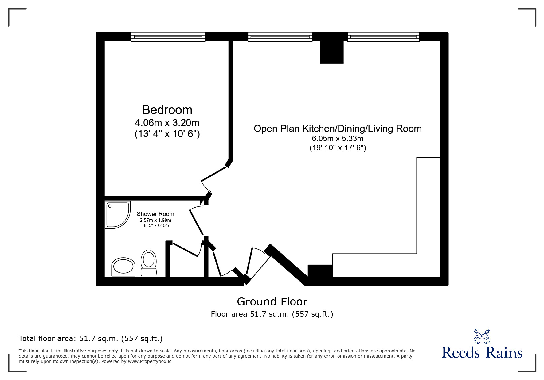 Floorplan of 1 bedroom Flat for sale, Plover Road, Lindley, Huddersfield, West Yorkshire, HD3
