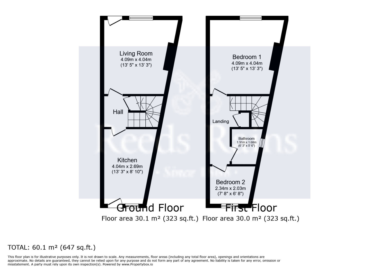Floorplan of 2 bedroom End Terrace House to rent, Cross Cottages, Marsh, West Yorkshire, HD1