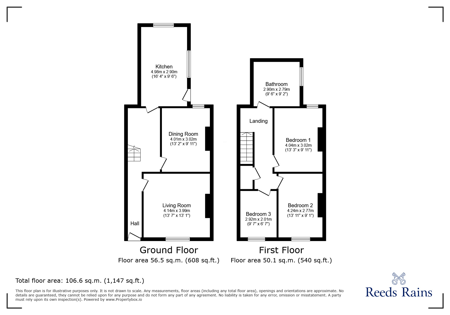 Floorplan of 3 bedroom Mid Terrace House for sale, Colwyn Street, Marsh, Huddersfield, West Yorkshire, HD1