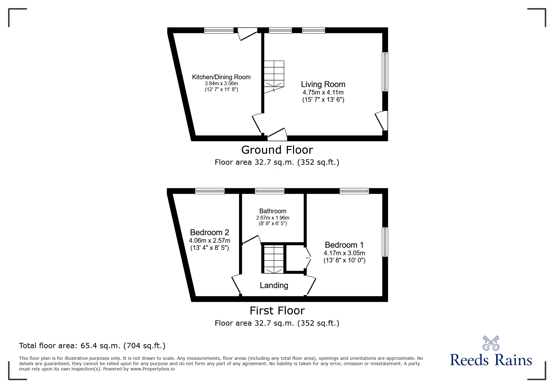 Floorplan of 2 bedroom End Terrace House for sale, Taylor Hill Road, Taylor Hill, Huddersfield, West Yorkshire, HD4