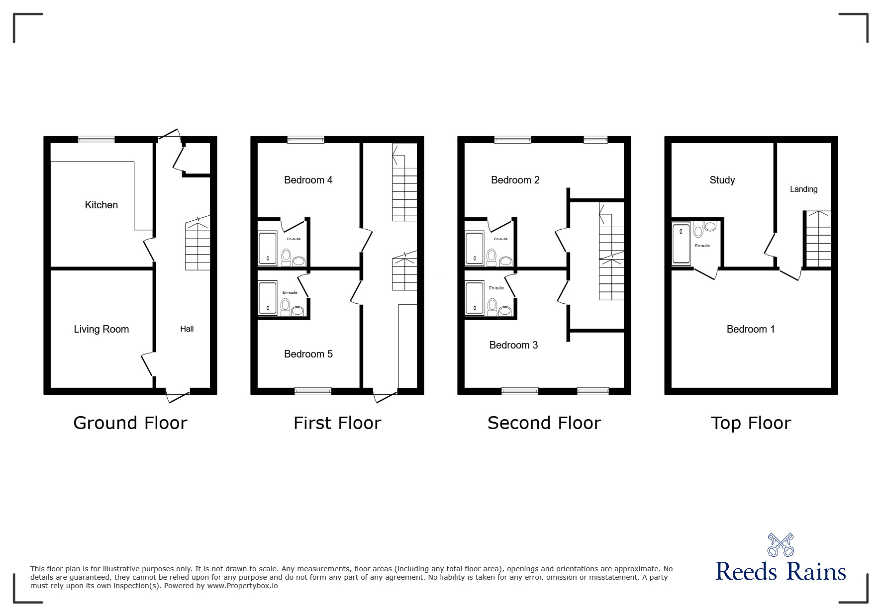 Floorplan of 5 bedroom Mid Terrace House to rent, Somerset Road, Huddersfield, West Yorkshire, HD5