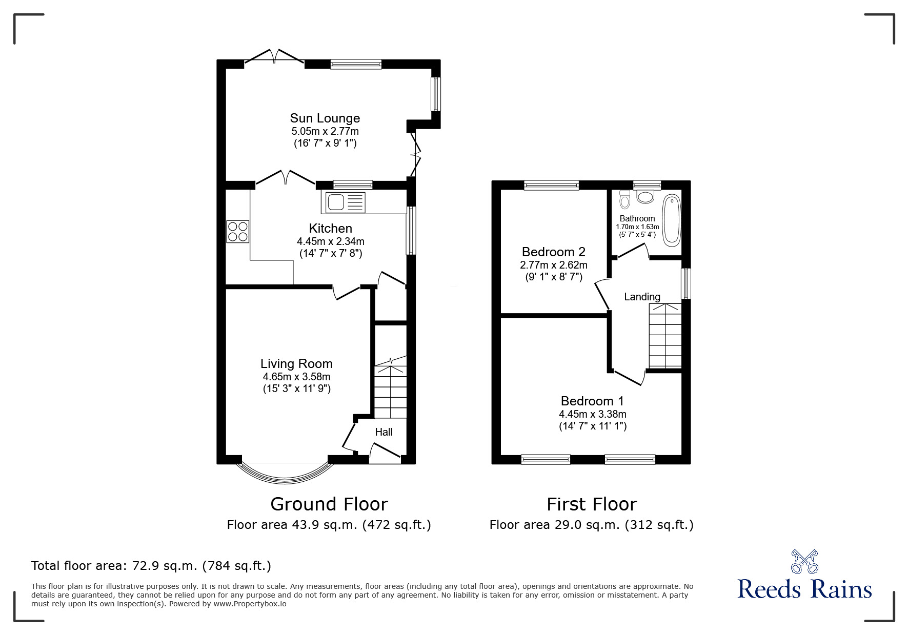 Floorplan of 2 bedroom Semi Detached House for sale, Cross Lane, Newsome, Huddersfield, West Yorkshire, HD4