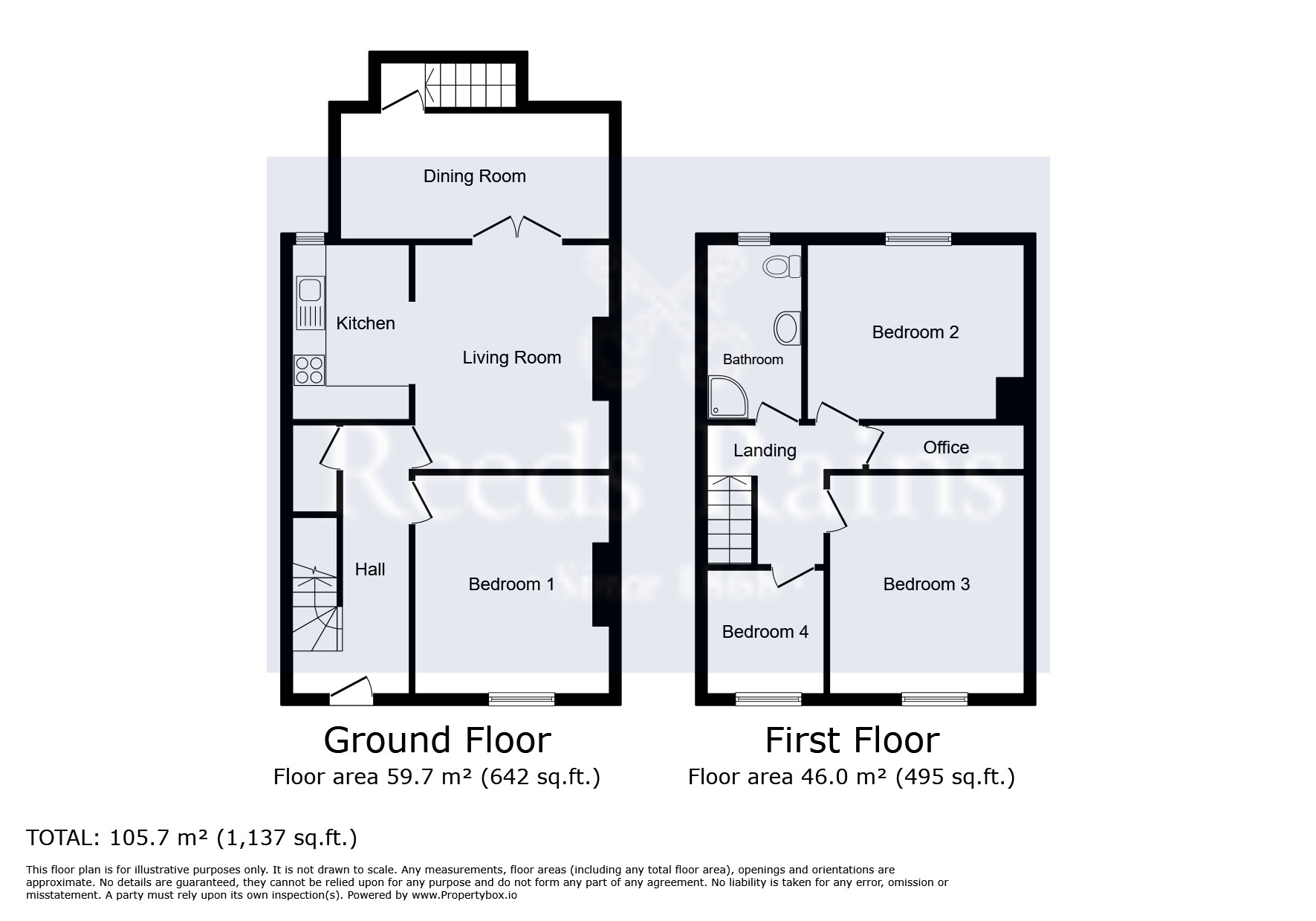Floorplan of 4 bedroom Mid Terrace House to rent, Broad Lane, Huddersfield, West Yorkshire, HD5