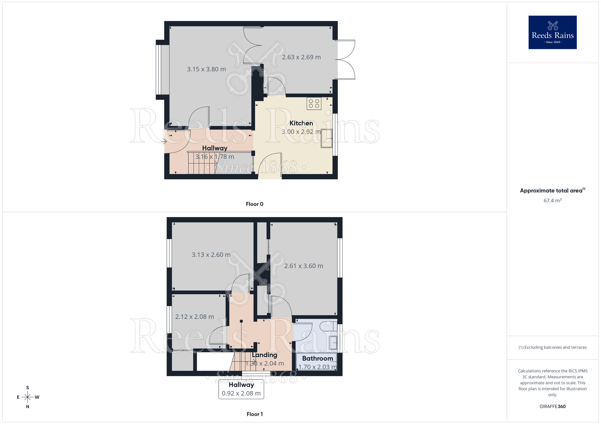 Floorplan of 3 bedroom Semi Detached House for sale, Daw Royds, Almondbury, Huddersfield, West Yorkshire, HD5