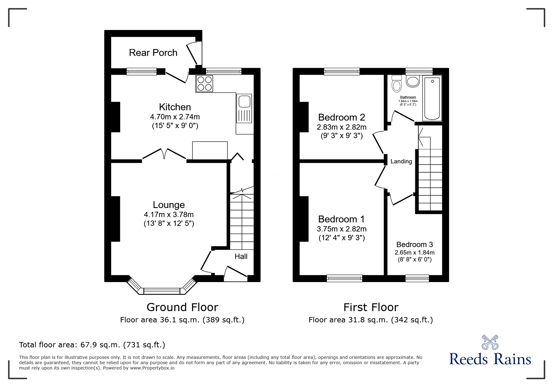 Floorplan of 3 bedroom Semi Detached House for sale, Botham Hall Road, Longwood, Huddersfield, West Yorkshire, HD3