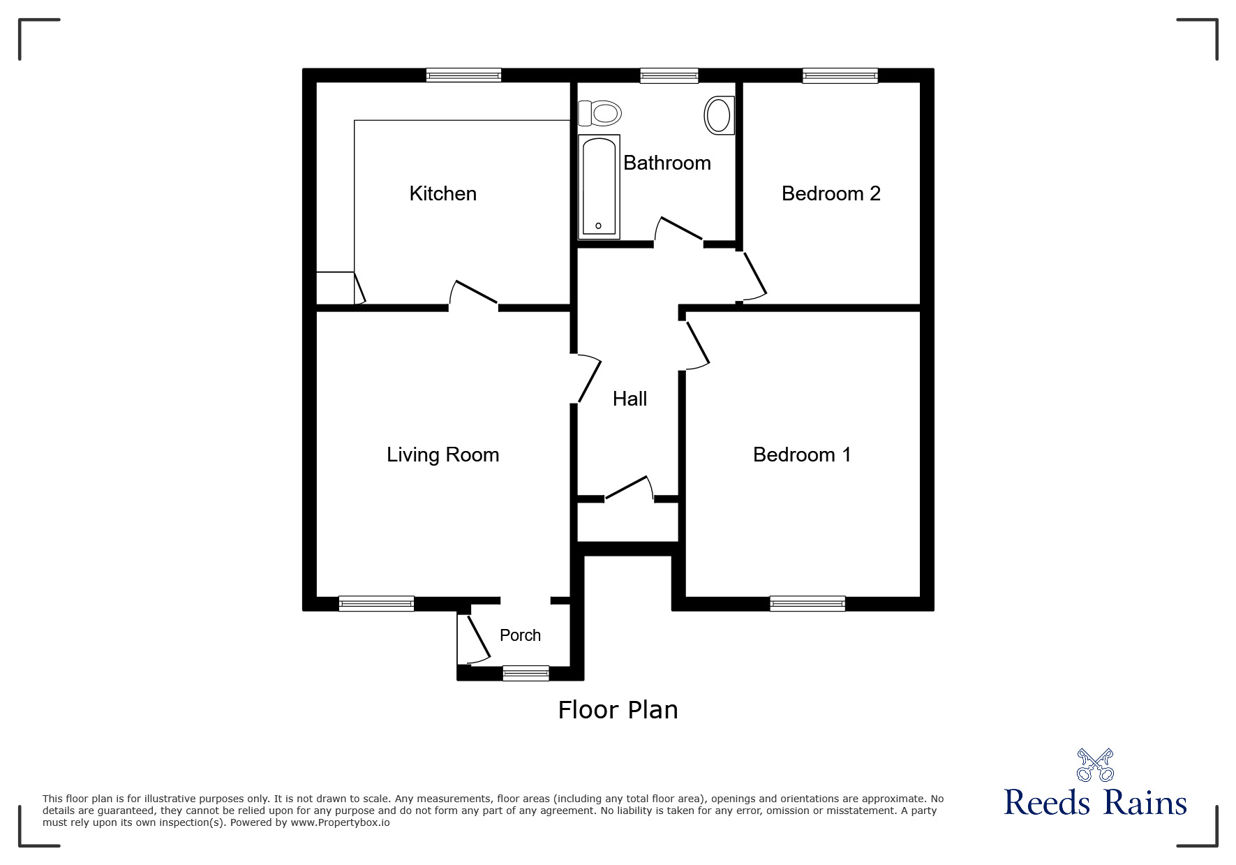 Floorplan of 2 bedroom Flat to rent, Cartwright Gardens, Huddersfield, West Yorkshire, HD4
