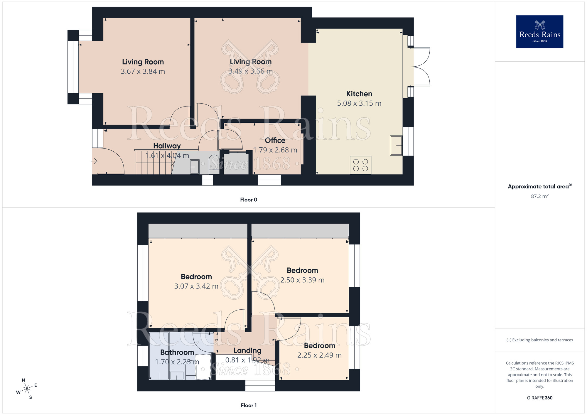 Floorplan of 3 bedroom Semi Detached House for sale, Goldington Drive, Oakes, Huddersfield, West Yorkshire, HD3