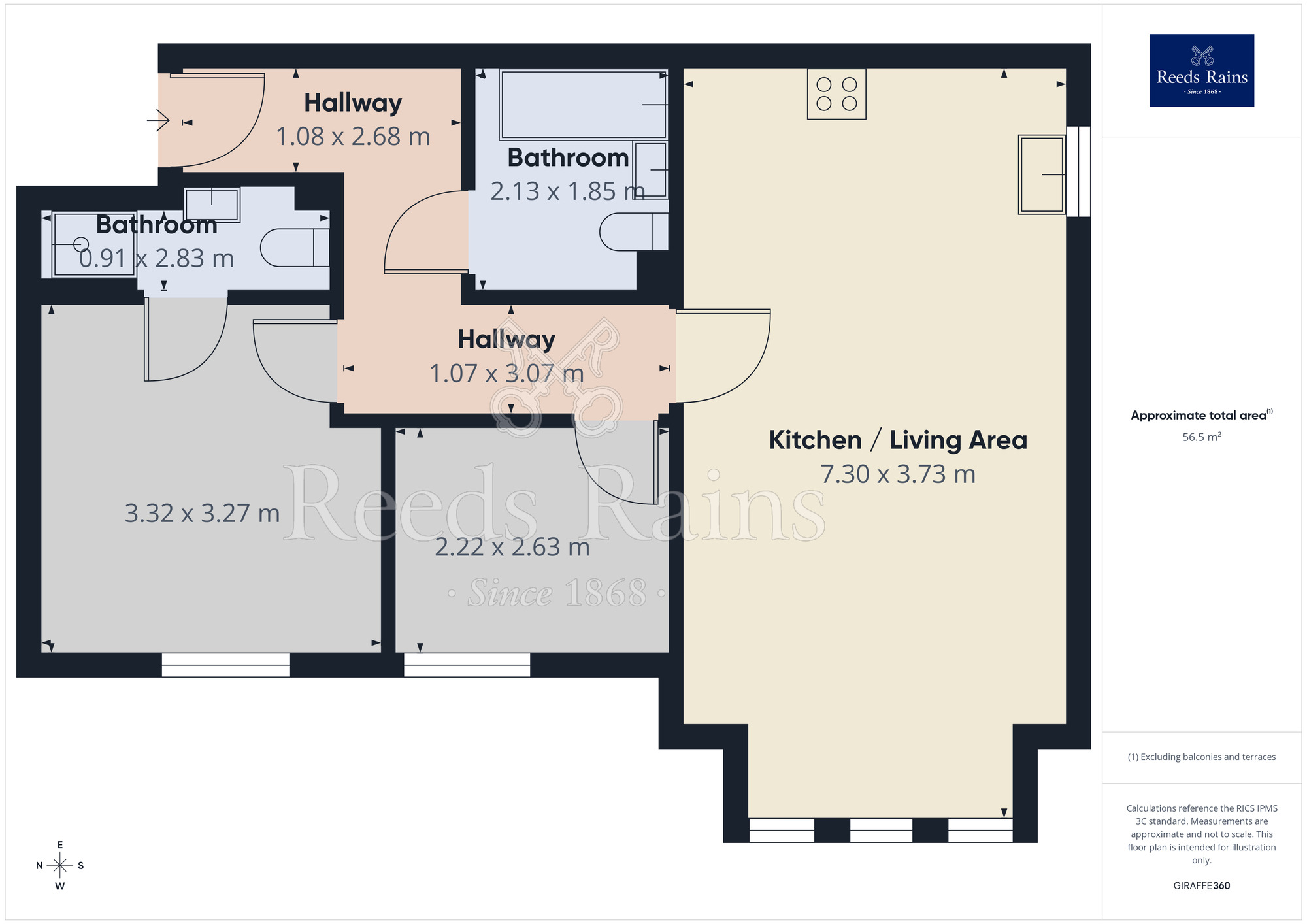 Floorplan of 2 bedroom Flat for sale, Bradford Road, Huddersfield, West Yorkshire, HD2