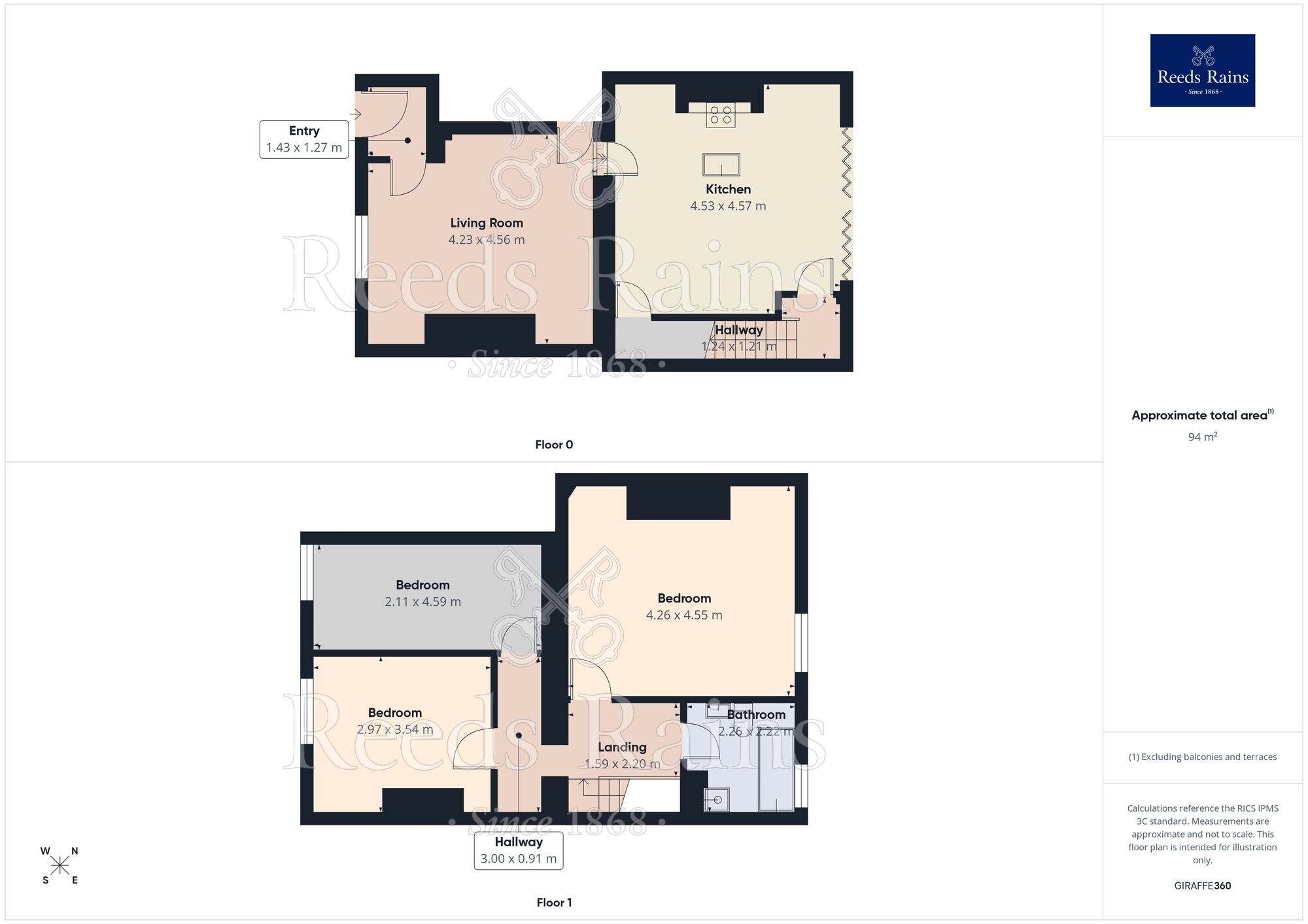 Floorplan of 3 bedroom Mid Terrace House for sale, Burfitts Road, Oakes, Huddersfield, West Yorkshire, HD3