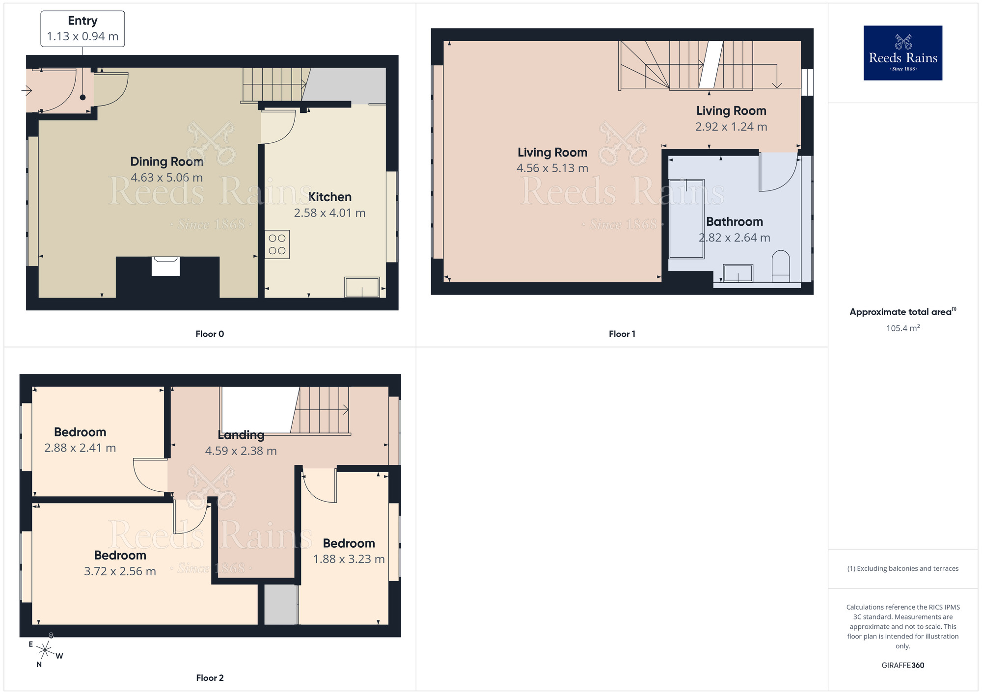 Floorplan of 3 bedroom Mid Terrace House for sale, Oldfield, Honley, West Yorkshire, HD9