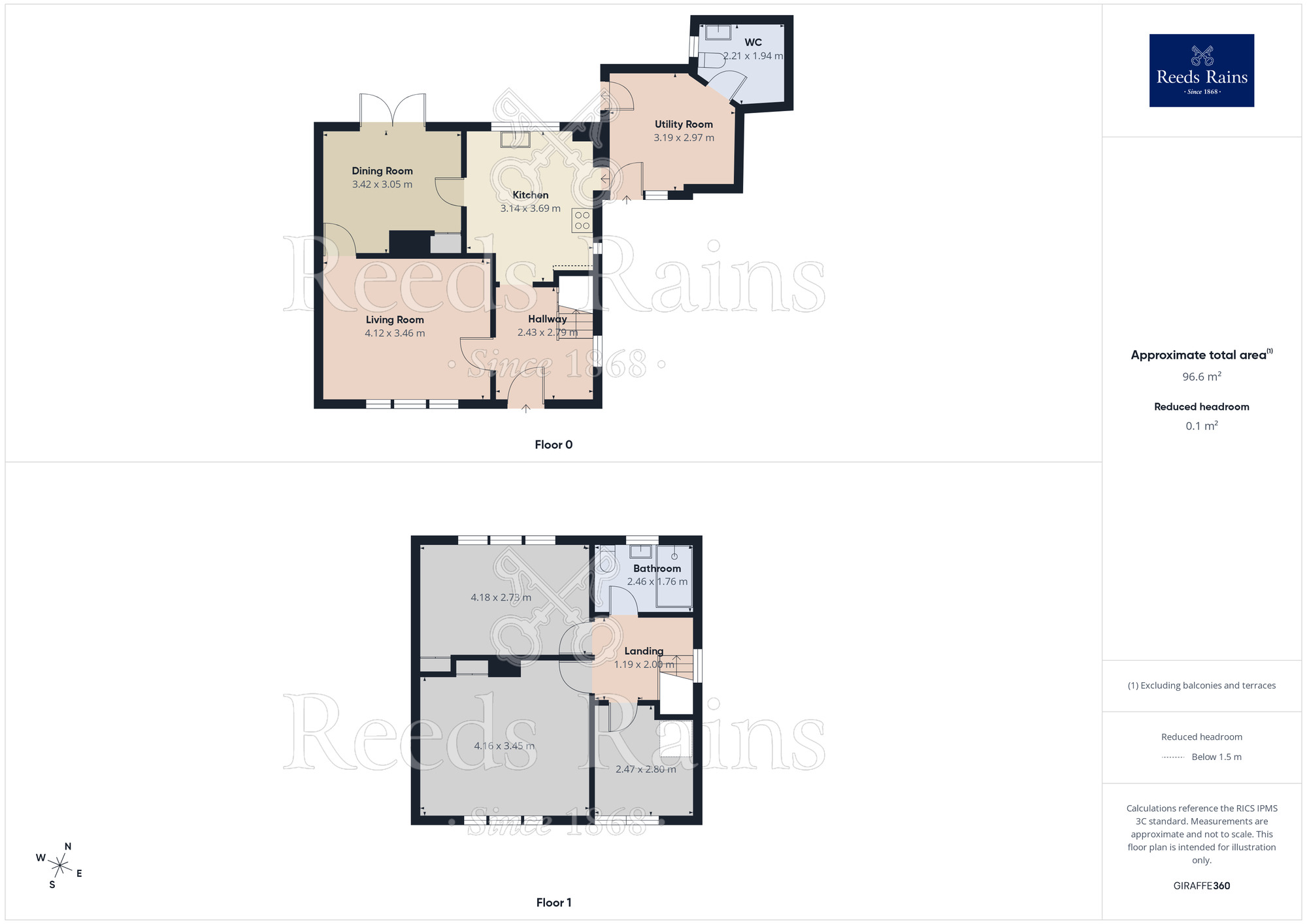 Floorplan of 3 bedroom Semi Detached House for sale, Cow Heys, Dalton, Huddersfield, West Yorkshire, HD5