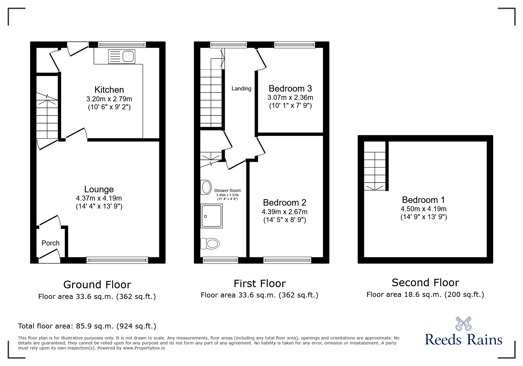 Floorplan of 3 bedroom Mid Terrace House for sale, Wood Terrace, Huddersfield, West Yorkshire, HD4
