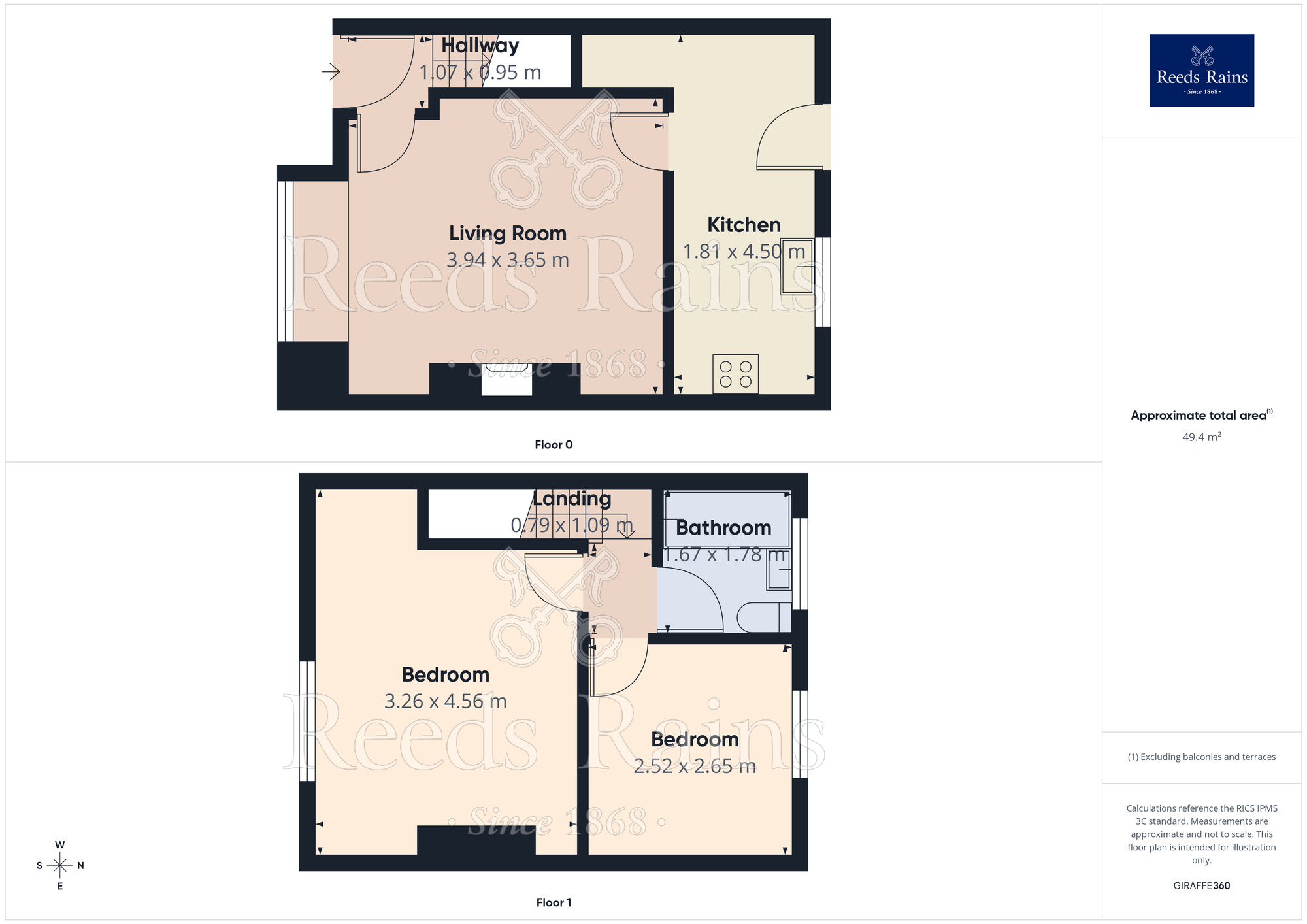 Floorplan of 2 bedroom Mid Terrace House for sale, New Hey Road, Outlane, Huddersfield, West Yorkshire, HD3