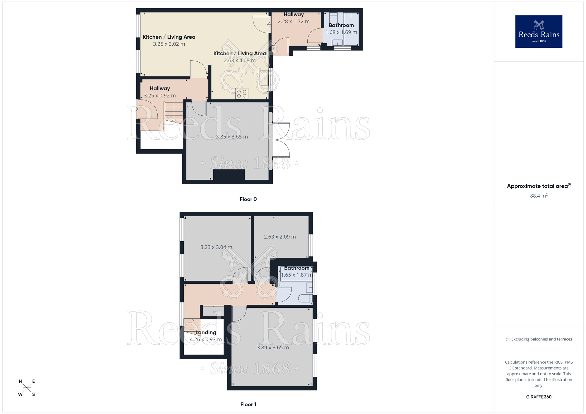 Floorplan of 3 bedroom Semi Detached House to rent, York Avenue, Huddersfield, West Yorkshire, HD2