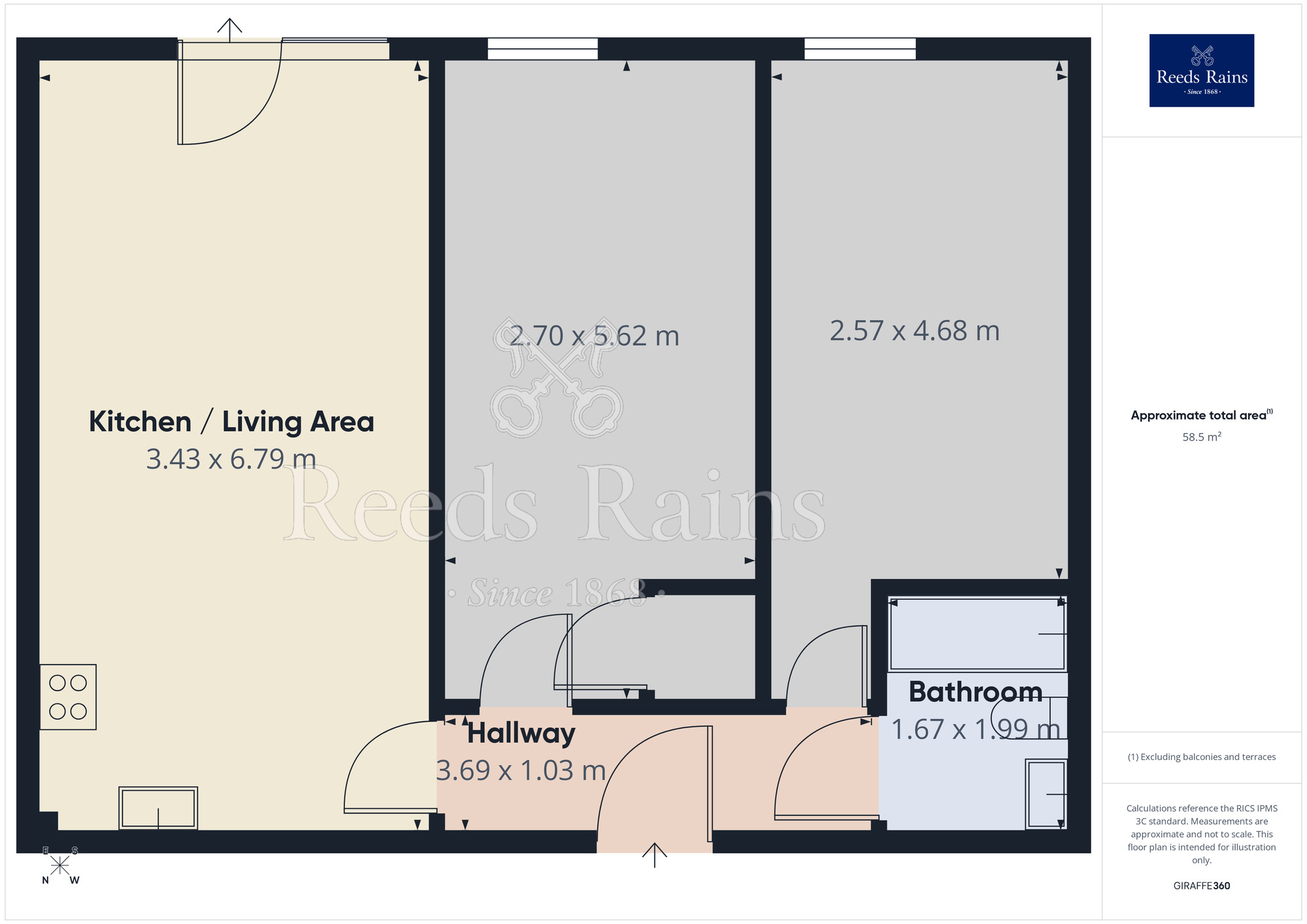 Floorplan of 2 bedroom Flat to rent, Church Street, Moldgreen, West Yorkshire, HD5