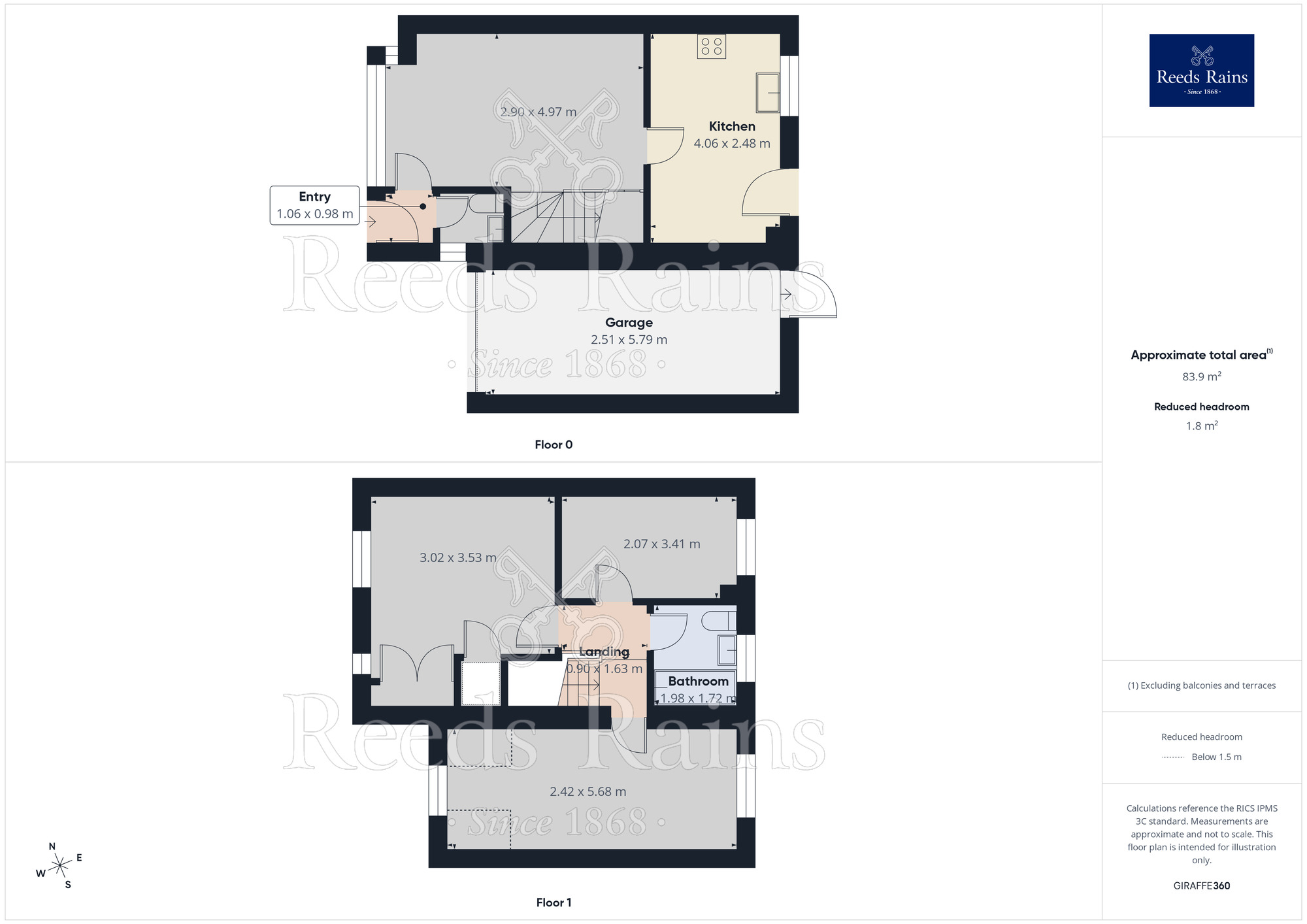Floorplan of 3 bedroom Mid Terrace House to rent, The Muirlands, Huddersfield, West Yorkshire, HD2