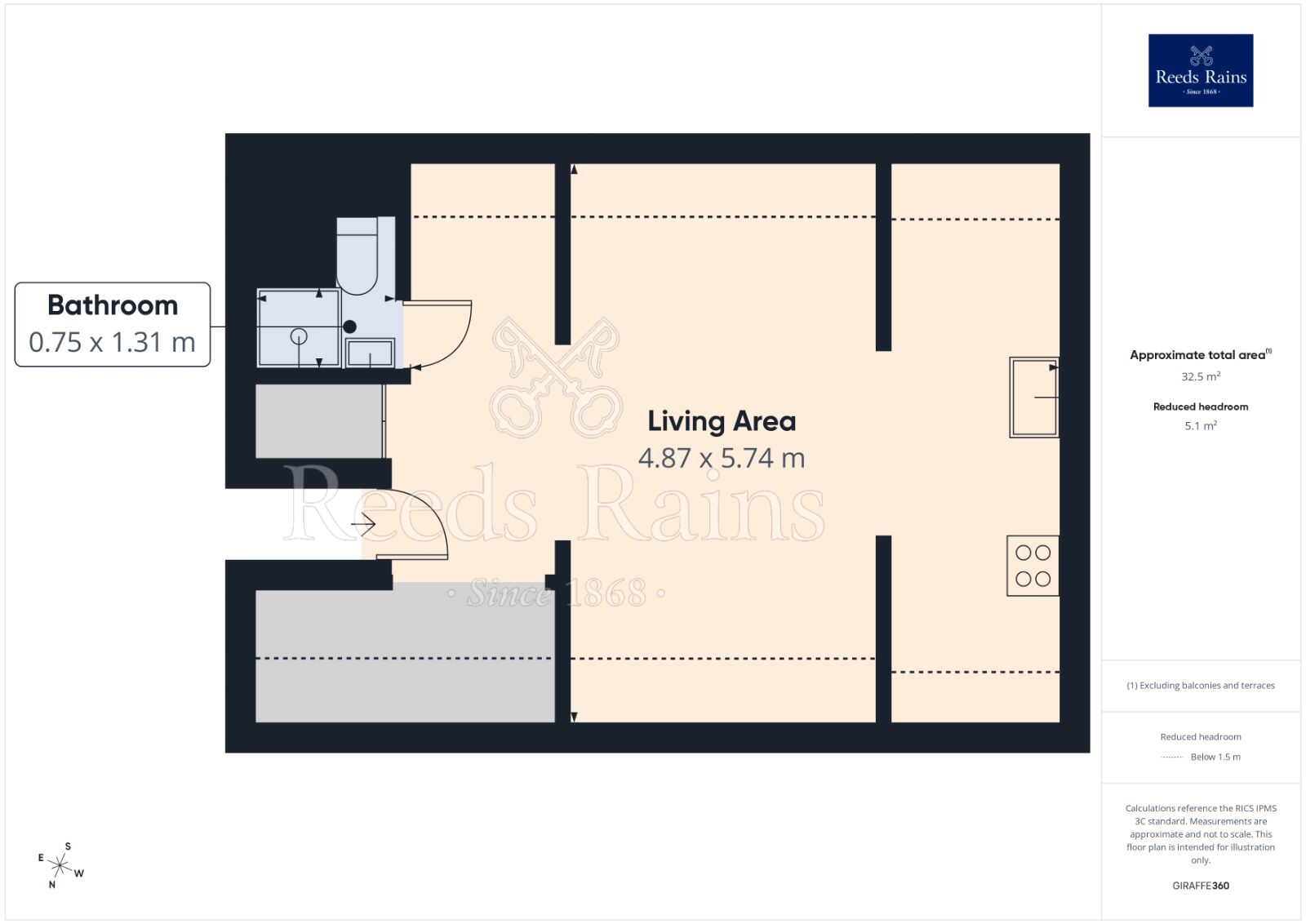 Floorplan of Flat to rent, Clare Hill, Huddersfield, West Yorkshire, HD1