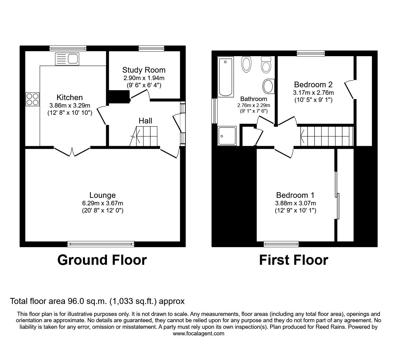 Floorplan of 2 bedroom Detached House for sale, Beagle Avenue, Beaumont Park, Huddersfield, West Yorkshire, HD4