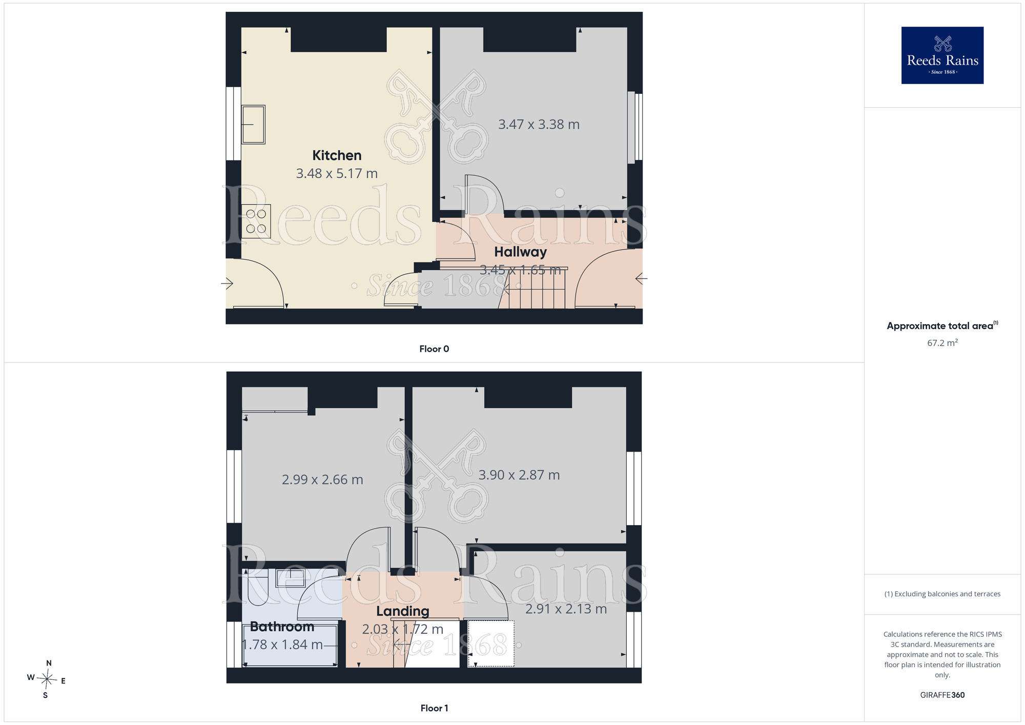 Floorplan of 3 bedroom Mid Terrace House to rent, Ramsden Street, Golcar, West Yorkshire, HD7