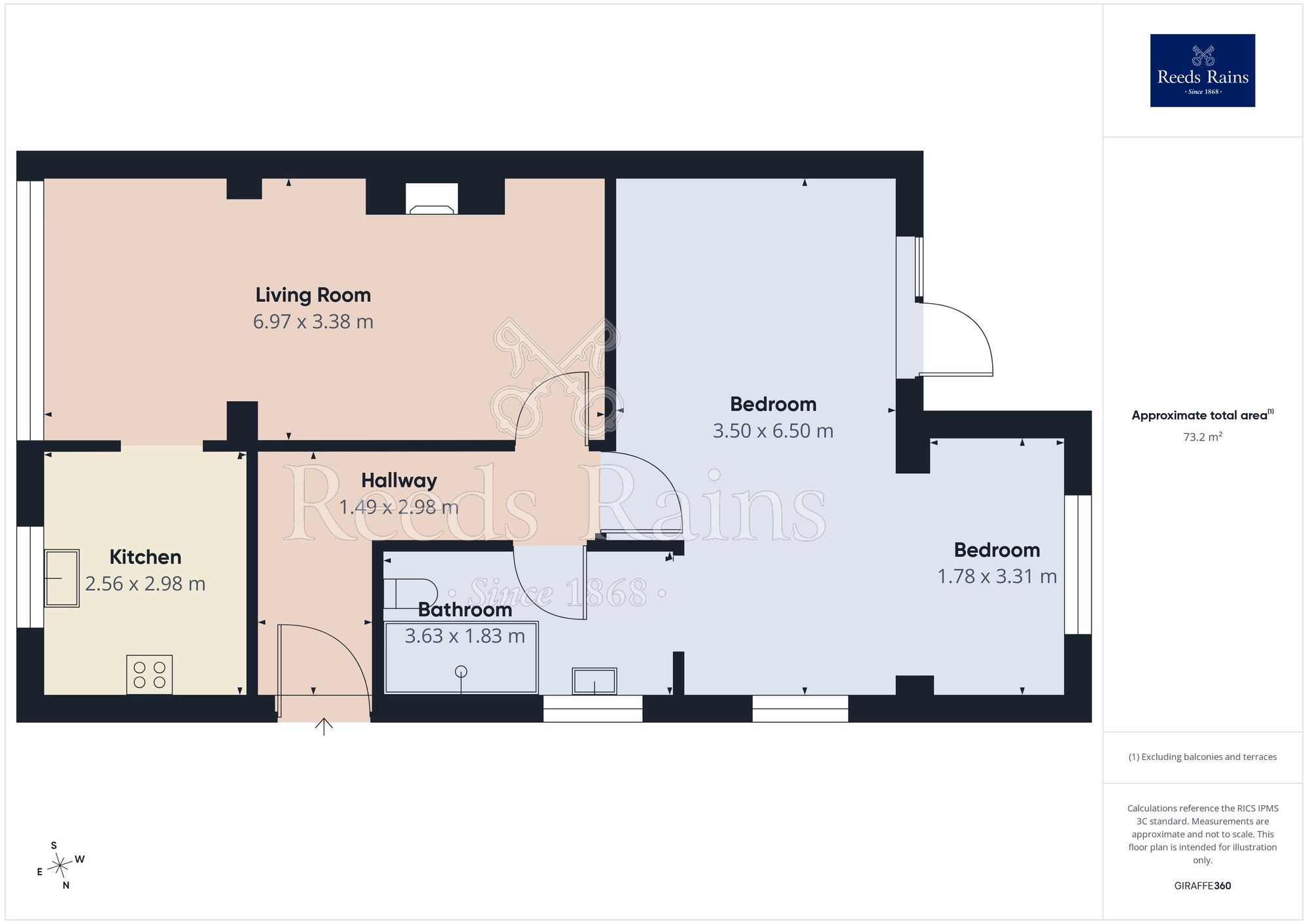 Floorplan of 2 bedroom Semi Detached Bungalow for sale, Cornwall Crescent, Brighouse, West Yorkshire, HD6