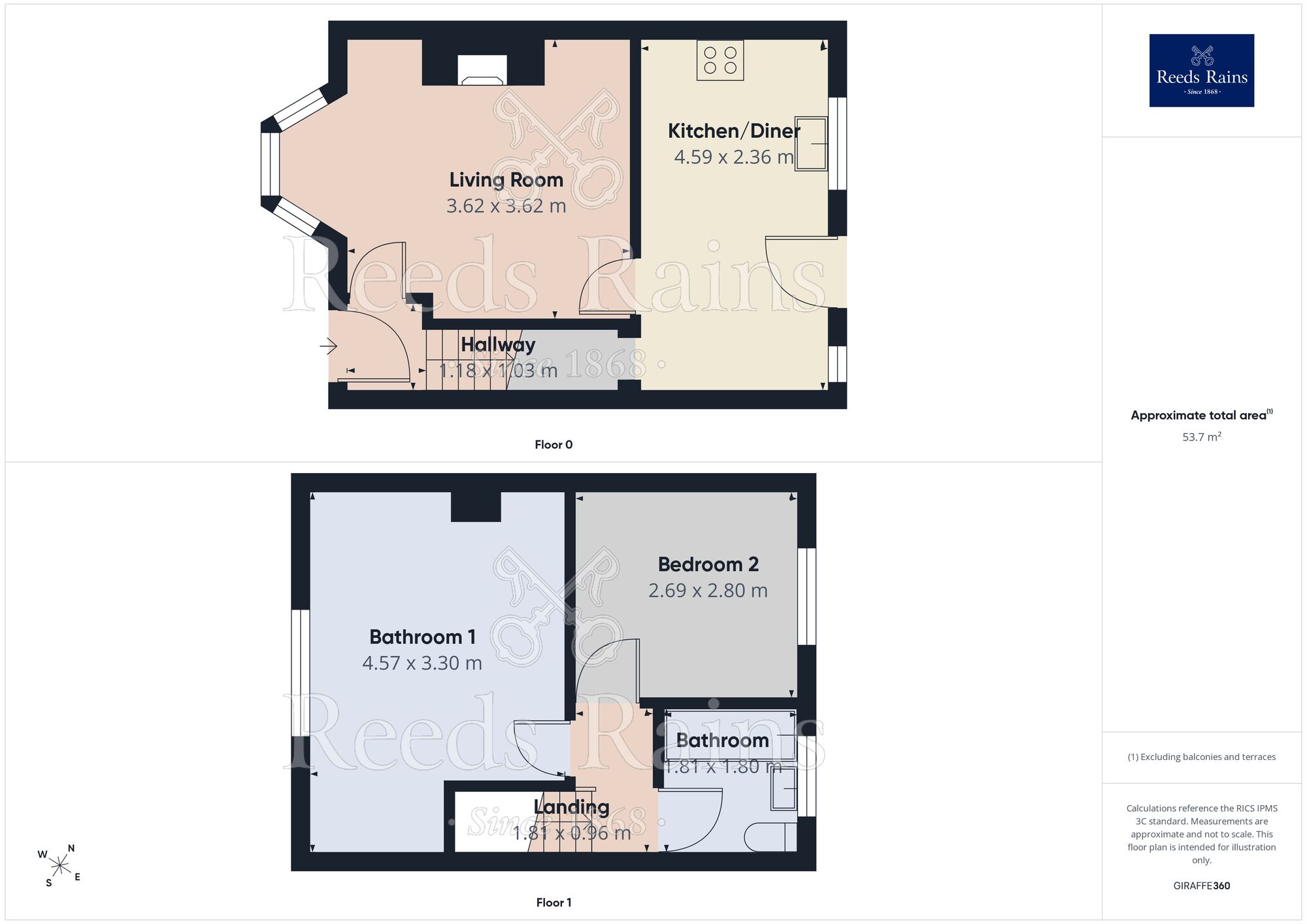 Floorplan of 2 bedroom Mid Terrace House for sale, Western Road, Cowlersley, Huddersfield, West Yorkshire, HD4
